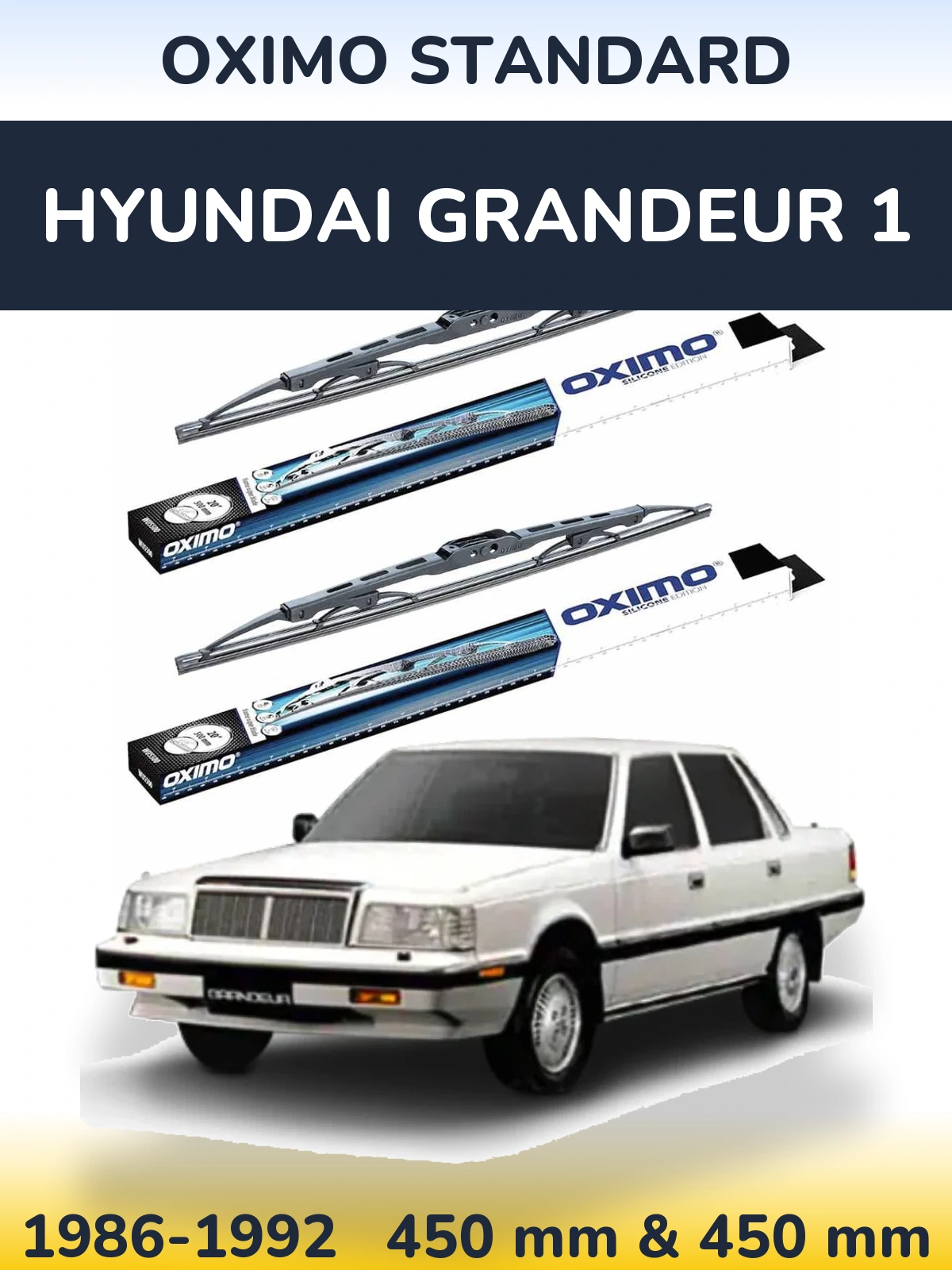 Комплект передних дворников Oximo Standard 450 & 450 мм для Hyundai Grandeur 1 1986-1992