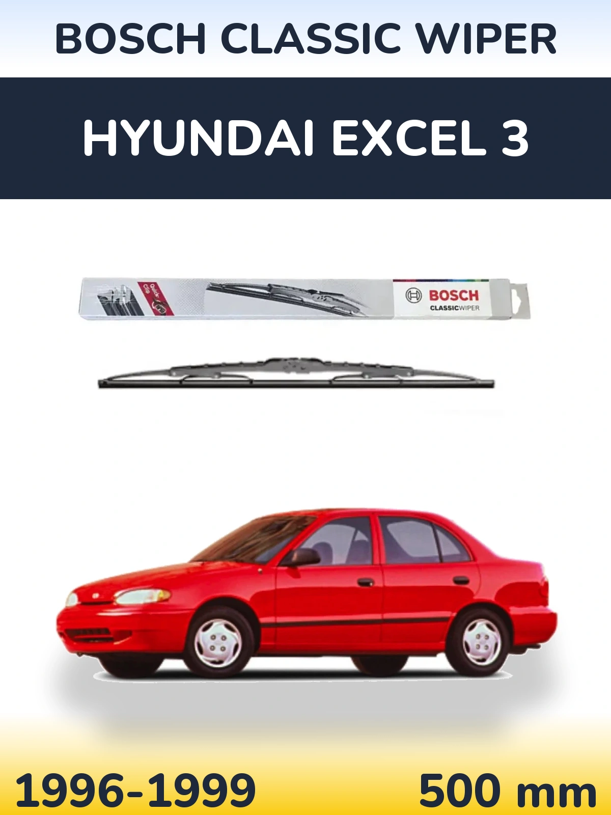 Tylna wycieraczka BOSCH Classic Wiper 500 mm do Hyundai Excel 3 1996-1999