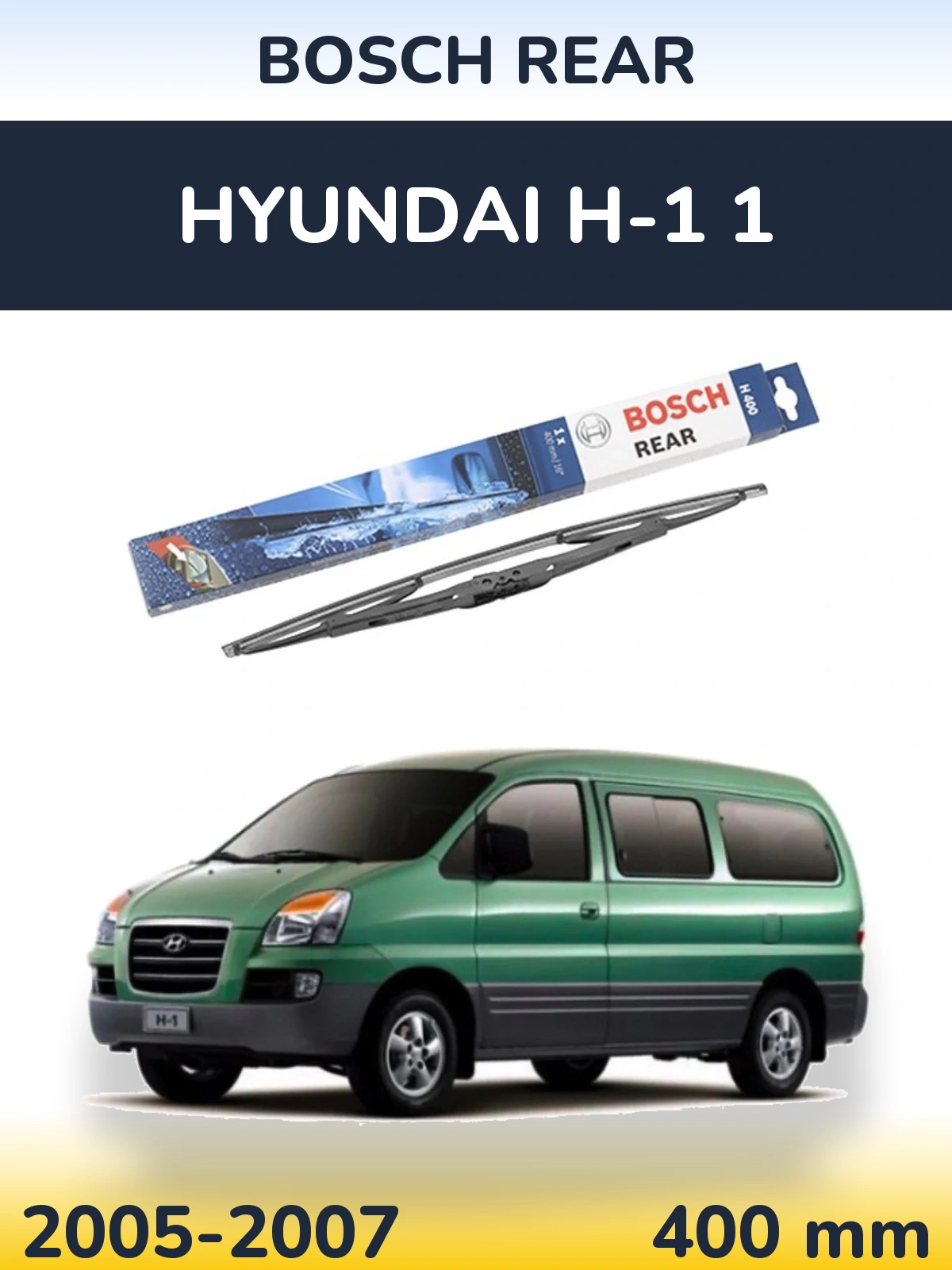 Rear wiper blade BOSCH Rear 400 mm for Hyundai H-1 1 2005-2007