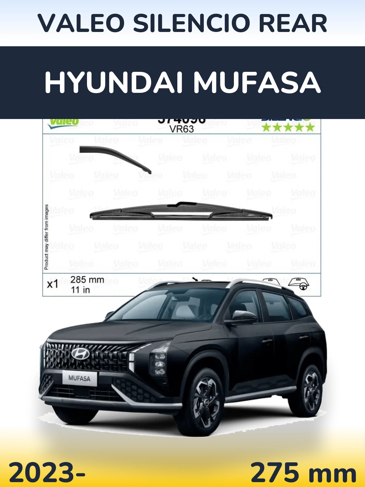 Tylna wycieraczka Valeo Silencio Rear 285 mm do Hyundai Mufasa 2023-2026