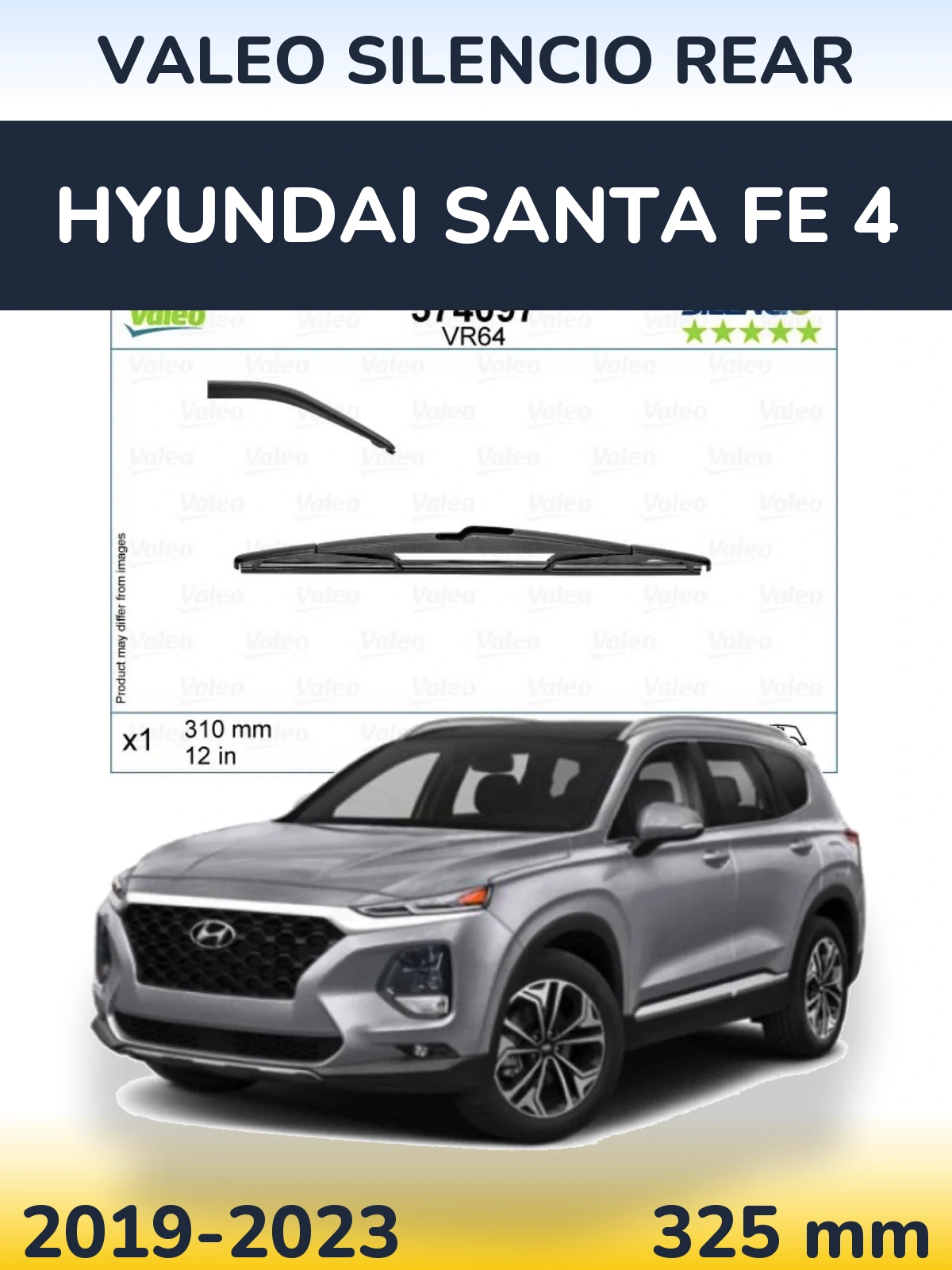 Задний дворник Valeo Silencio Rear 310 мм для Hyundai Santa Fe 4 2019-2023
