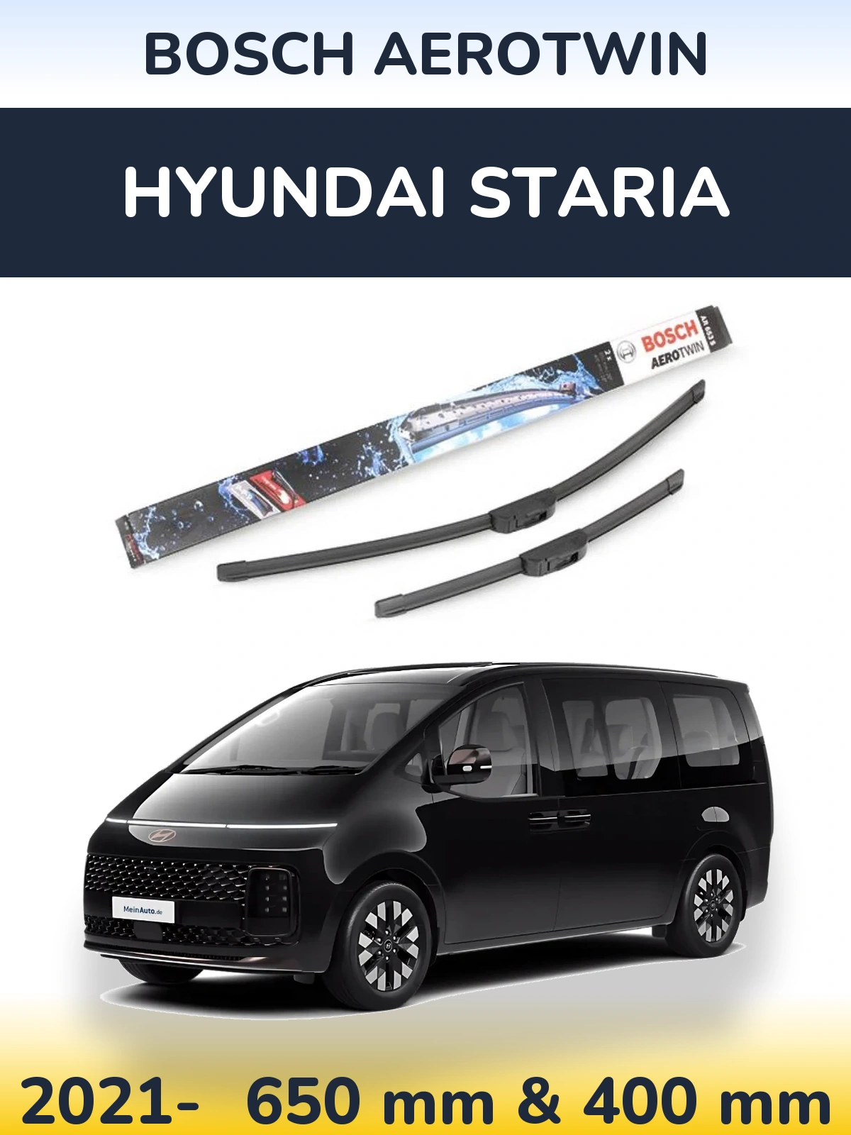 Komplet przednich wycieraczek BOSCH AeroTwin 650 & 400 mm do Hyundai Staria 2021-2026