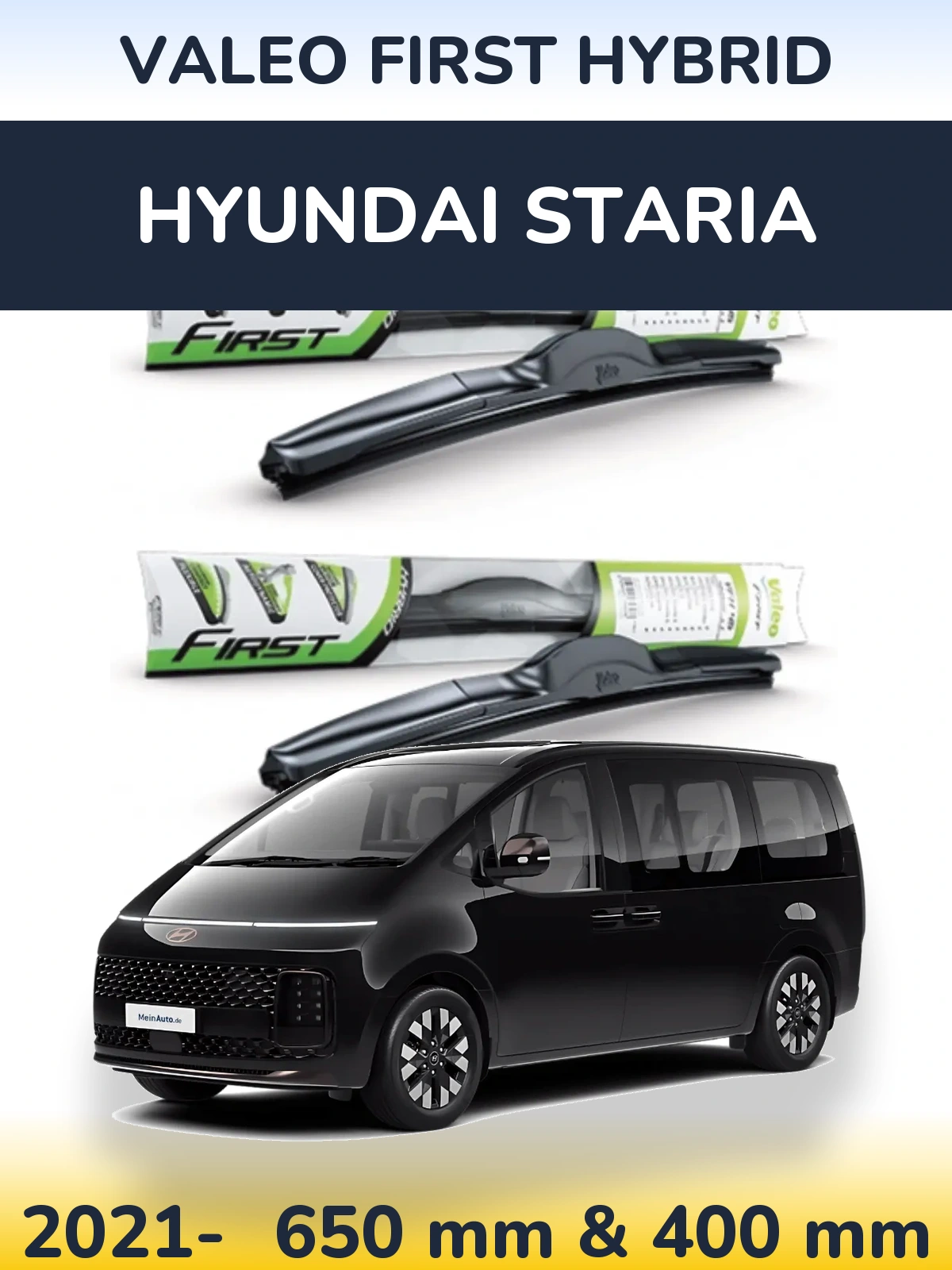 Komplet przednich wycieraczek Valeo First Hybrid 650 & 400 mm do Hyundai Staria 2021-2026