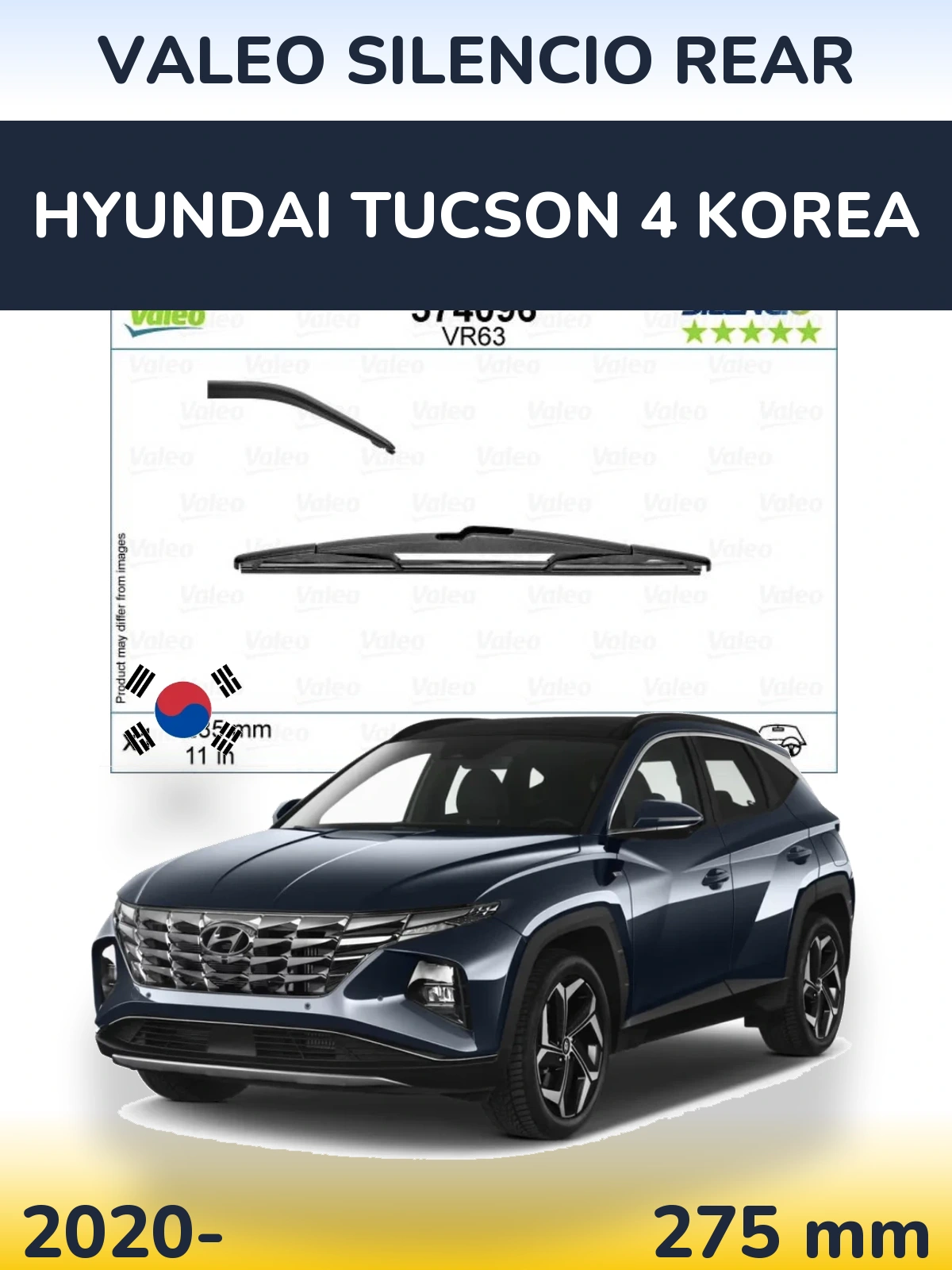 Tylna wycieraczka Valeo Silencio Rear 285 mm do Hyundai Tucson 4 Korea 2020-2026