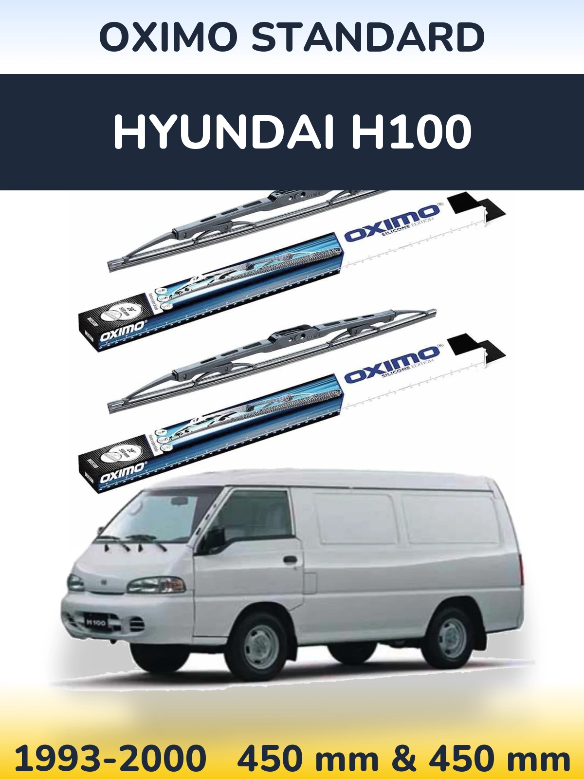 Komplet przednich wycieraczek Oximo Standard 450 & 450 mm do Hyundai H100 1993-2000