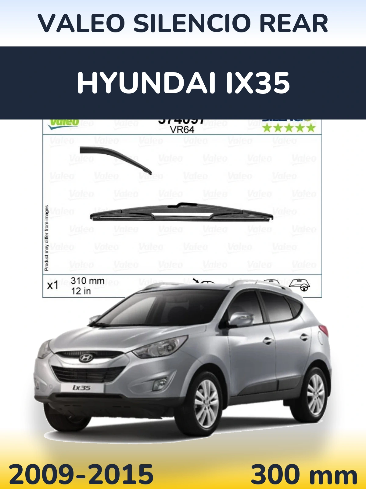 Задний дворник Valeo Silencio Rear 310 мм для Hyundai ix35 2009-2015