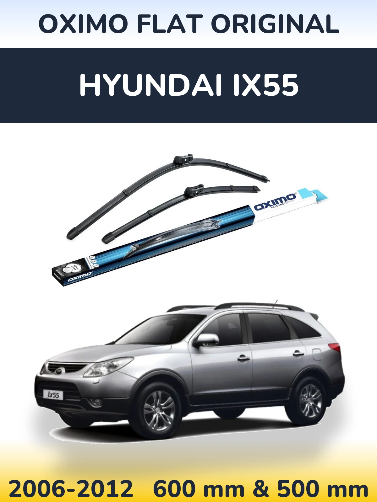 Komplet przednich wycieraczek Oximo Flat Original 600 & 500 mm do Hyundai ix55 2006-2012