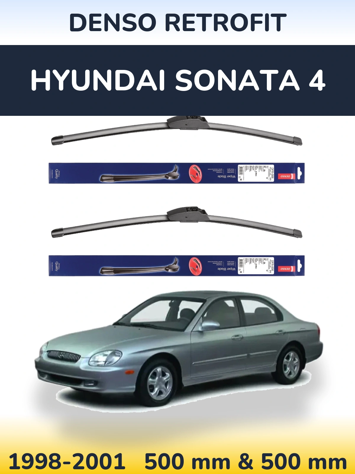 Комплект передних дворников Denso Retrofit 500 & 500 мм для Hyundai Sonata 4 1998-2001