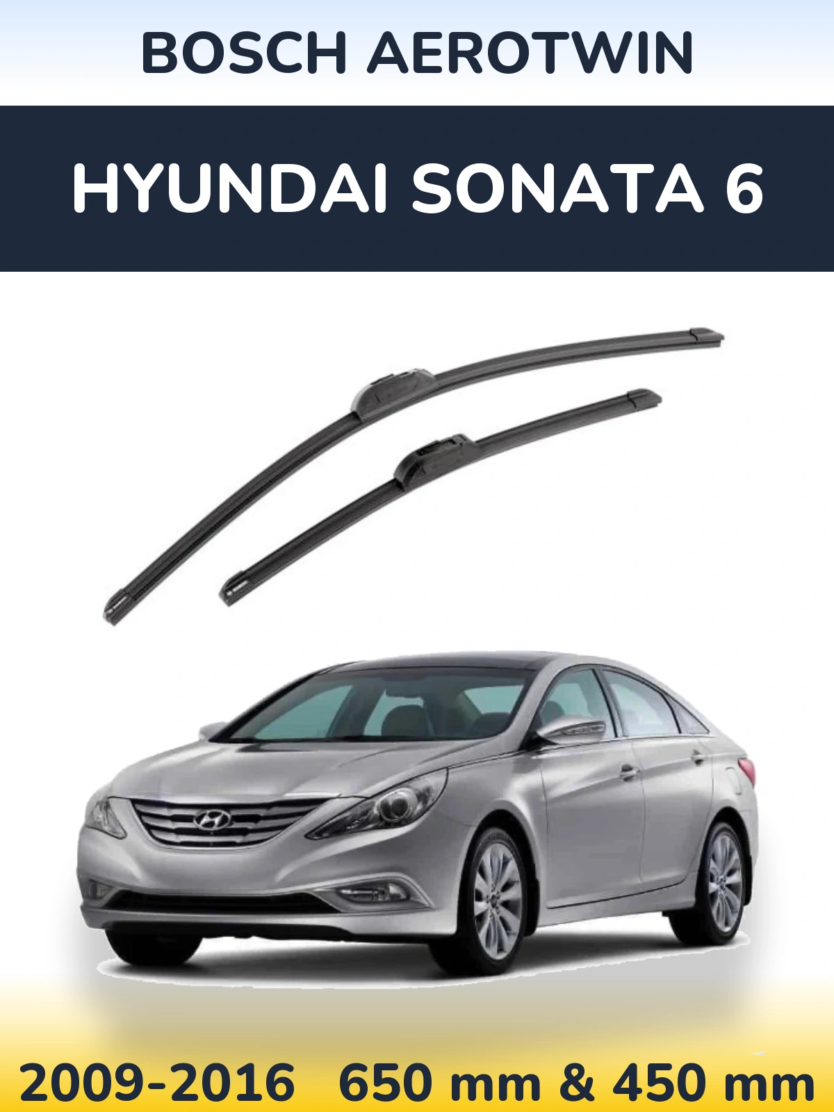 Komplet przednich wycieraczek BOSCH AeroTwin 650 & 450 mm do Hyundai Sonata 6 2009-2016