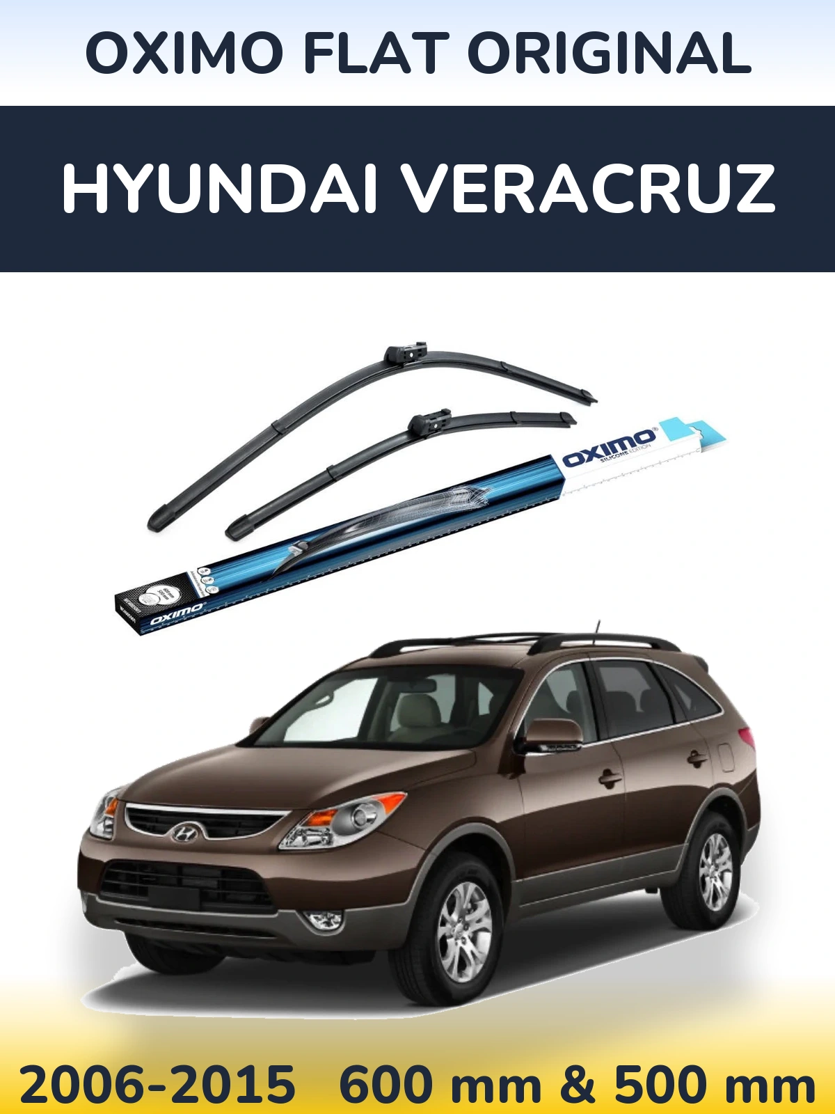 Komplet przednich wycieraczek Oximo Flat Original 600 & 500 mm do Hyundai Veracruz 2006-2015