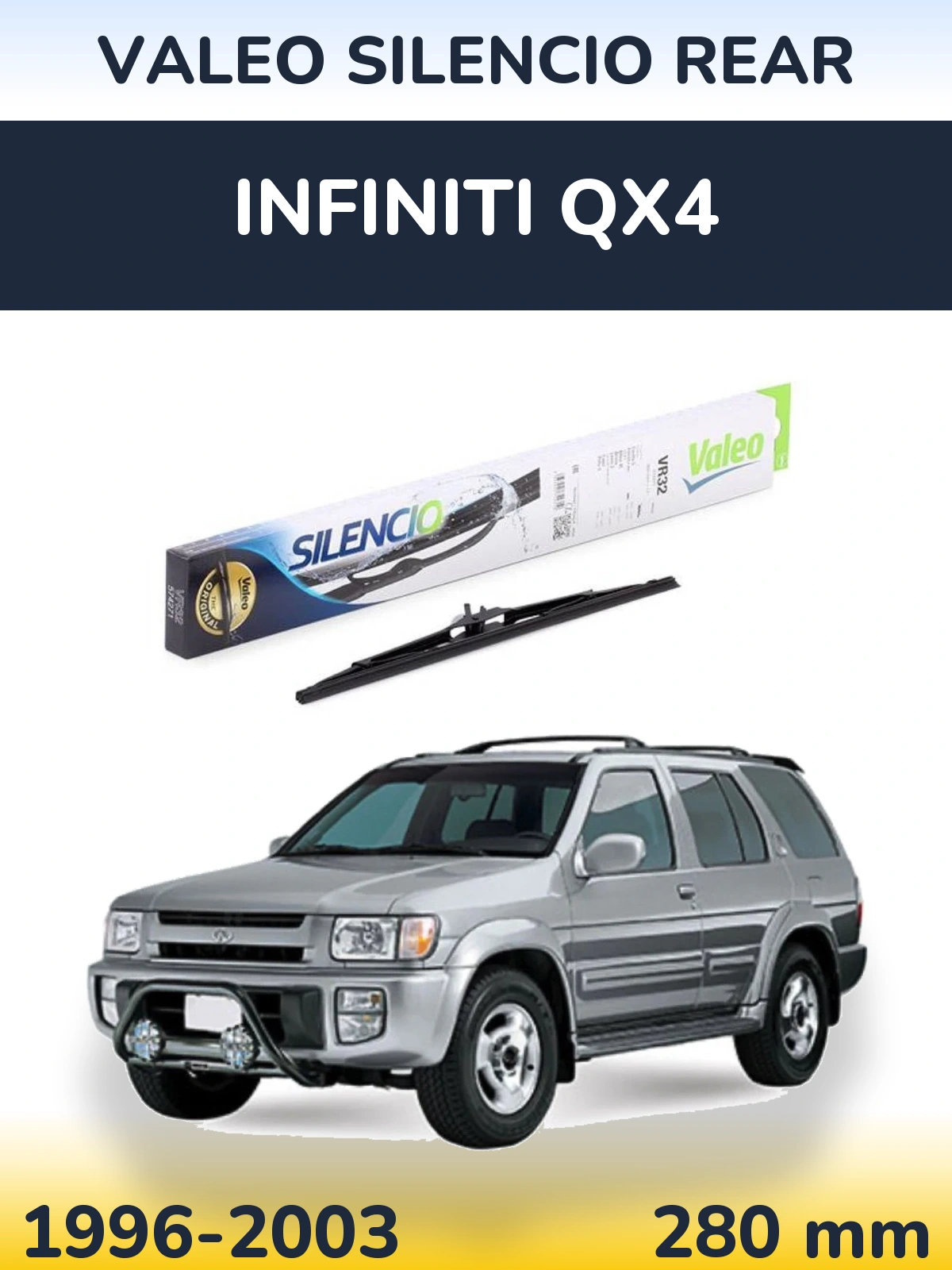 Rear wiper blade Valeo Silencio Rear 280 mm for Infiniti QX4 1996-2003