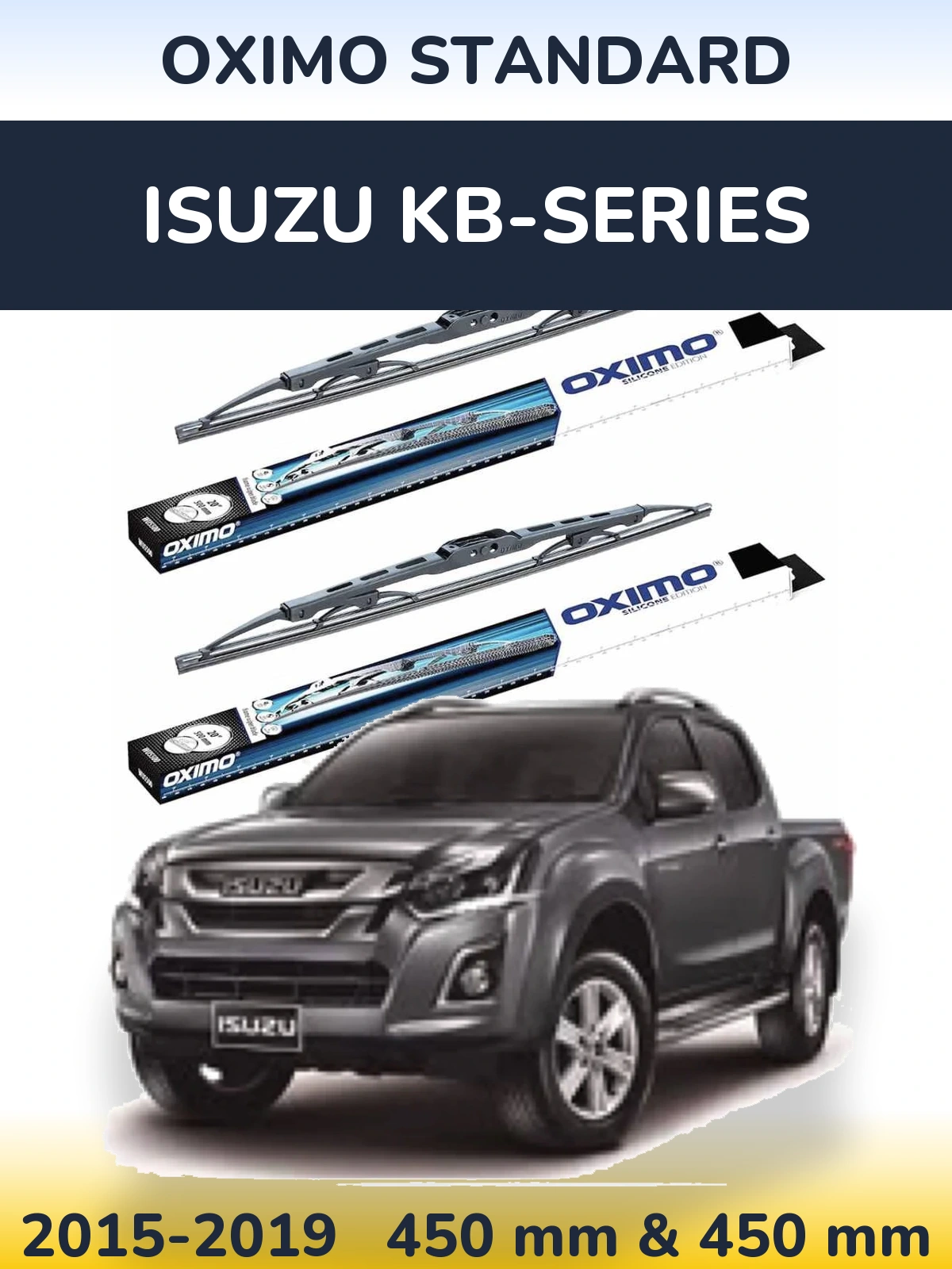 Komplet przednich wycieraczek Oximo Standard 450 & 450 mm do Isuzu KB-Series 2015-2019