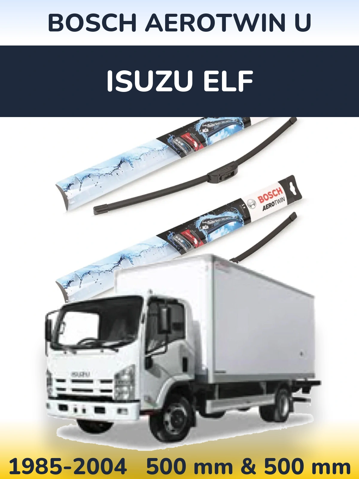 Комплект передних дворников BOSCH AeroTwin U 500 & 500 мм для Isuzu ELF 1985-2004