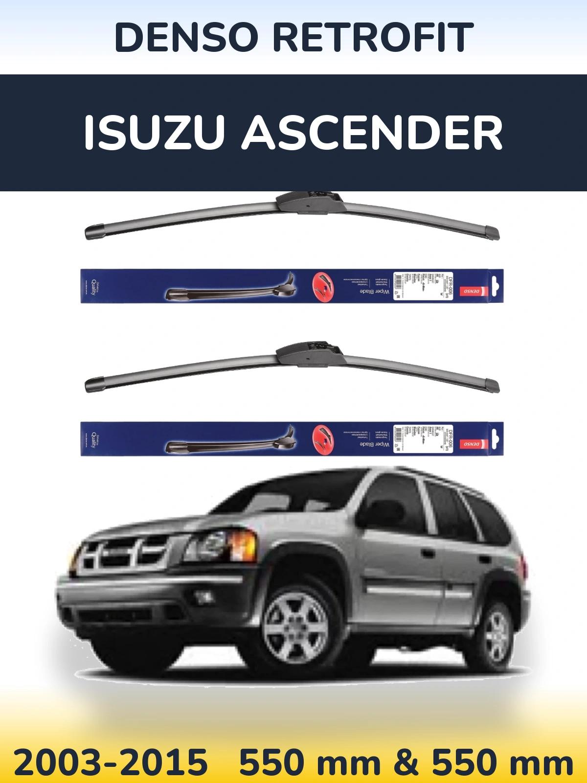 Комплект передних дворников Denso Retrofit 550 & 550 мм для Isuzu Ascender 2003-2015