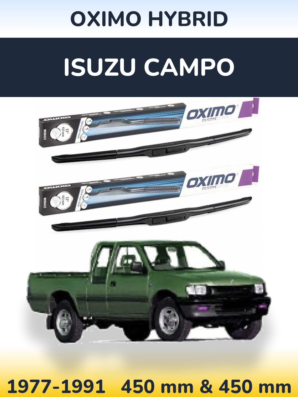 Komplet przednich wycieraczek Oximo Hybrid 450 & 450 mm do Isuzu Campo 1977-1991