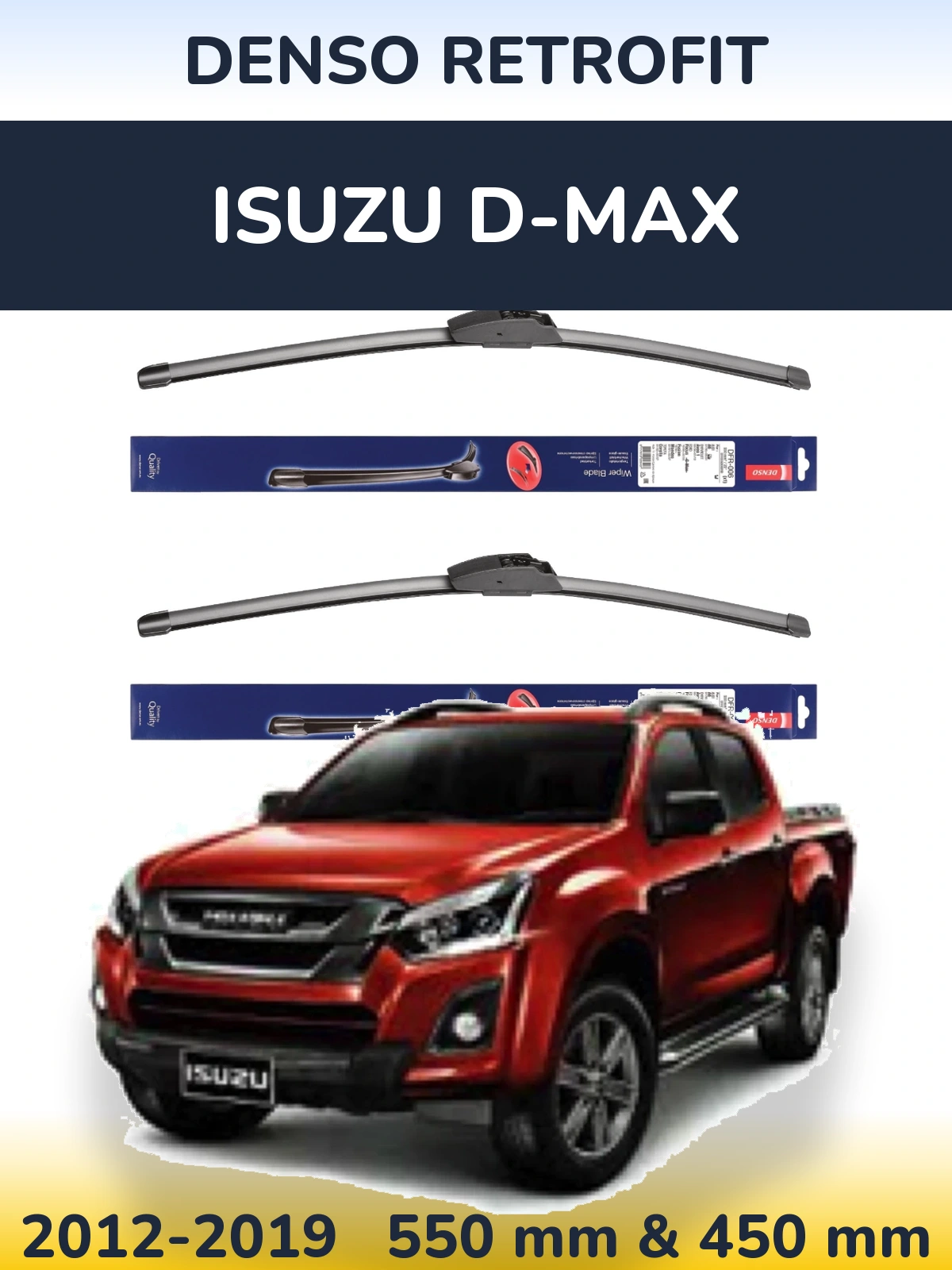 Комплект передніх щіток Denso Retrofit 550 & 450 мм для Isuzu D-Max 2012-2019