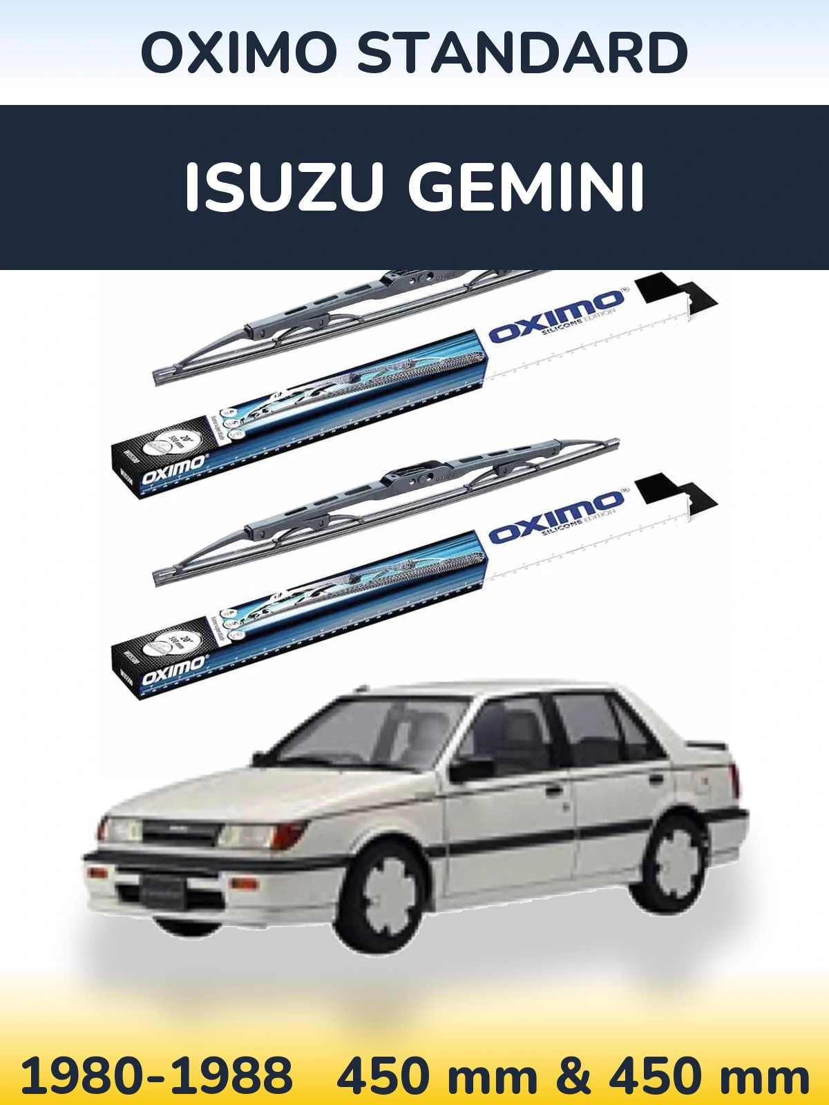 Komplet przednich wycieraczek Oximo Standard 450 & 450 mm do Isuzu Gemini 1980-1988