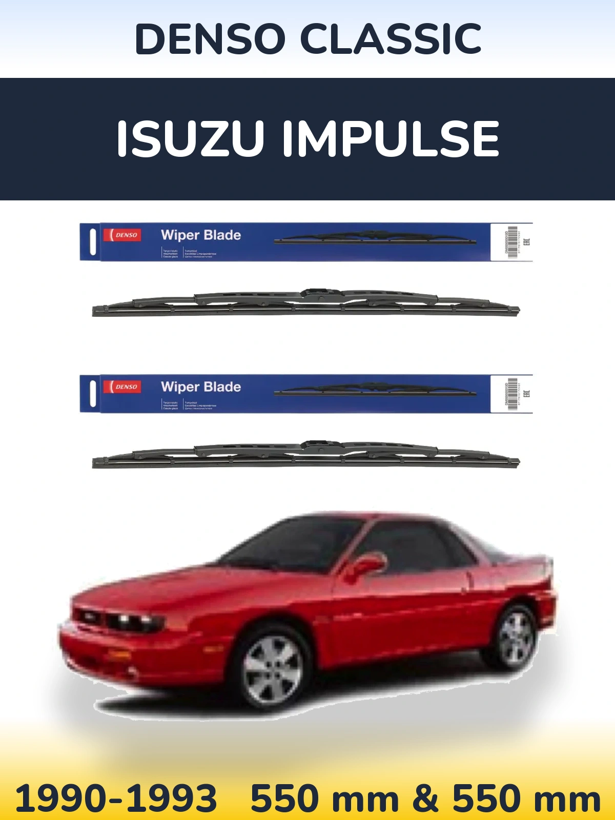 Komplet przednich wycieraczek Denso Classic 550 & 550 mm do Isuzu Impulse 1990-1993