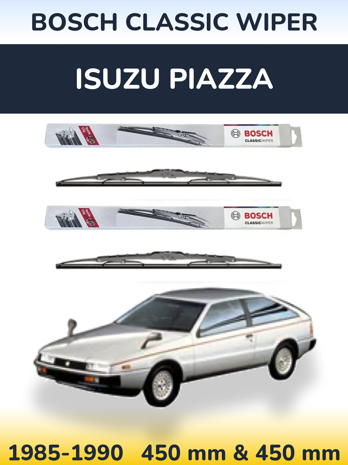 Komplet przednich wycieraczek BOSCH Classic Wiper 450 & 450 mm do Isuzu Piazza 1985-1990
