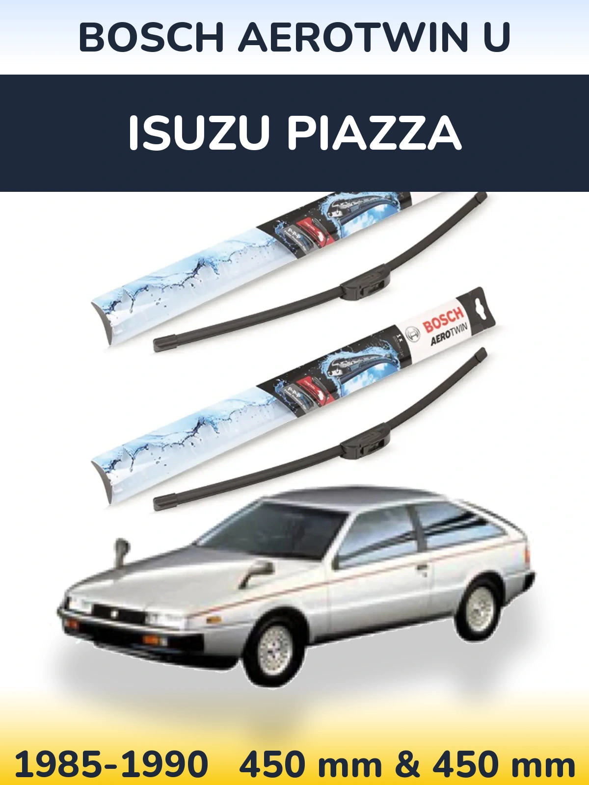 Komplet przednich wycieraczek BOSCH AeroTwin U 450 & 450 mm do Isuzu Piazza 1985-1990