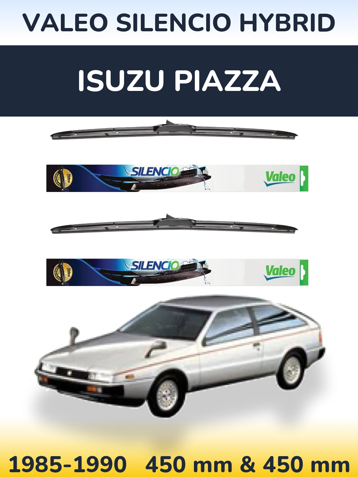 Комплект передних дворников Valeo Silencio Hybrid 450 & 450 мм для Isuzu Piazza 1985-1990