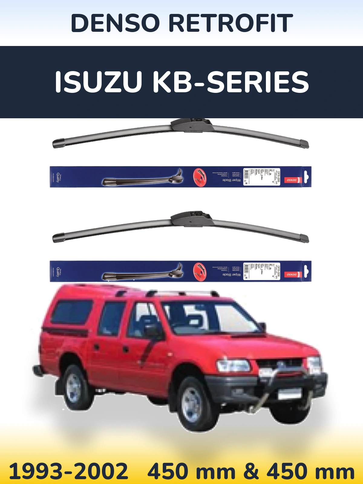 Комплект передних дворников Denso Retrofit 450 & 450 мм для Isuzu KB-Series 1993-2002