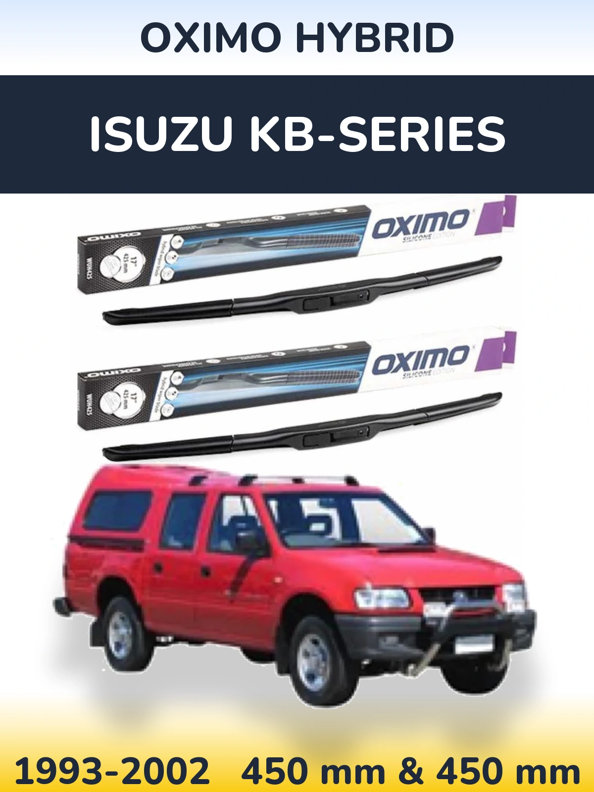 Комплект передних дворников Oximo Hybrid 450 & 450 мм для Isuzu KB-Series 1993-2002