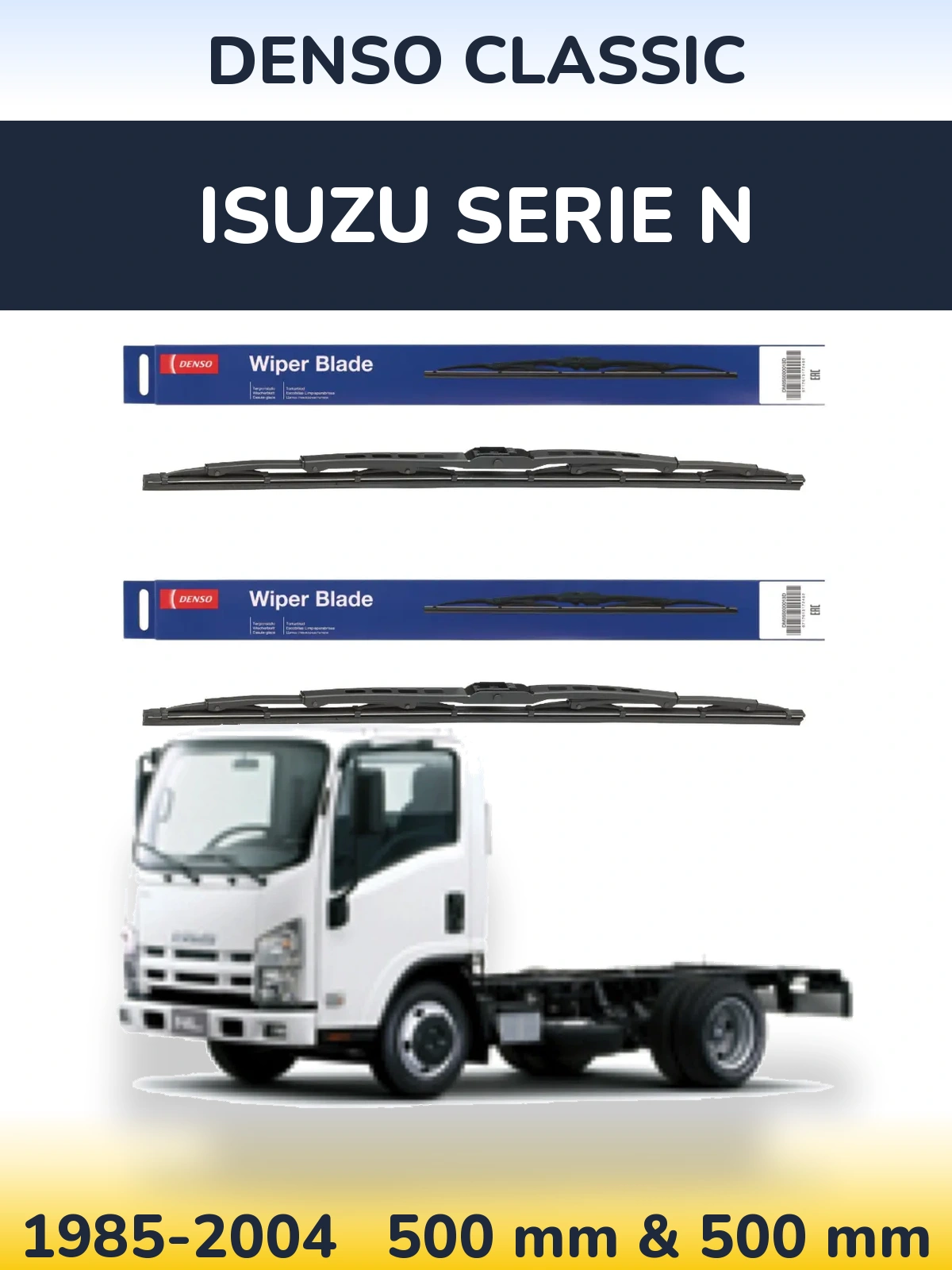 Комплект передних дворников Denso Classic 500 & 500 мм для Isuzu Serie N 1985-2004