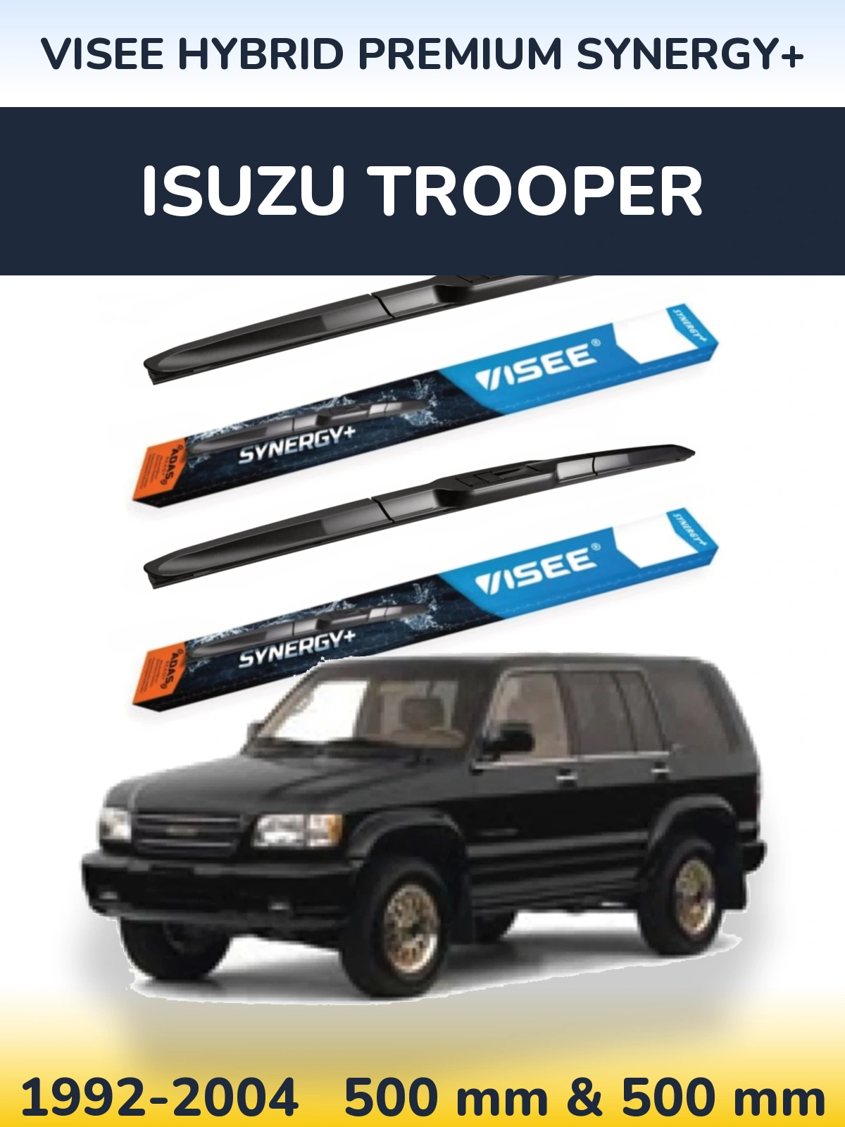 Komplet przednich wycieraczek VISEE HYBRID PREMIUM SYNERGY+ 500 & 500 mm do Isuzu Trooper 1992-2004