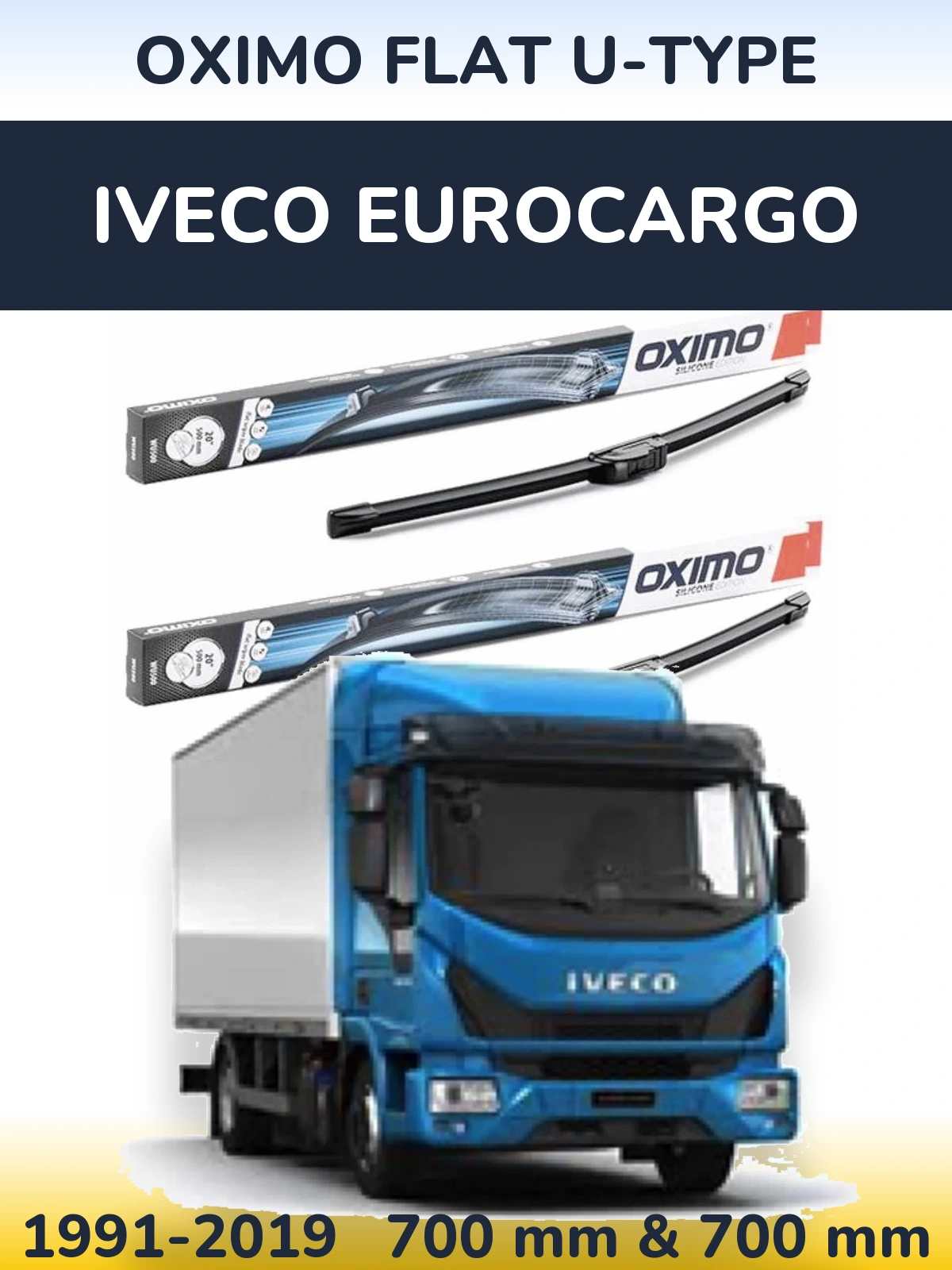 Комплект передних дворников Oximo Flat U-type 700 & 700 мм для Iveco EuroCargo 1991-2019