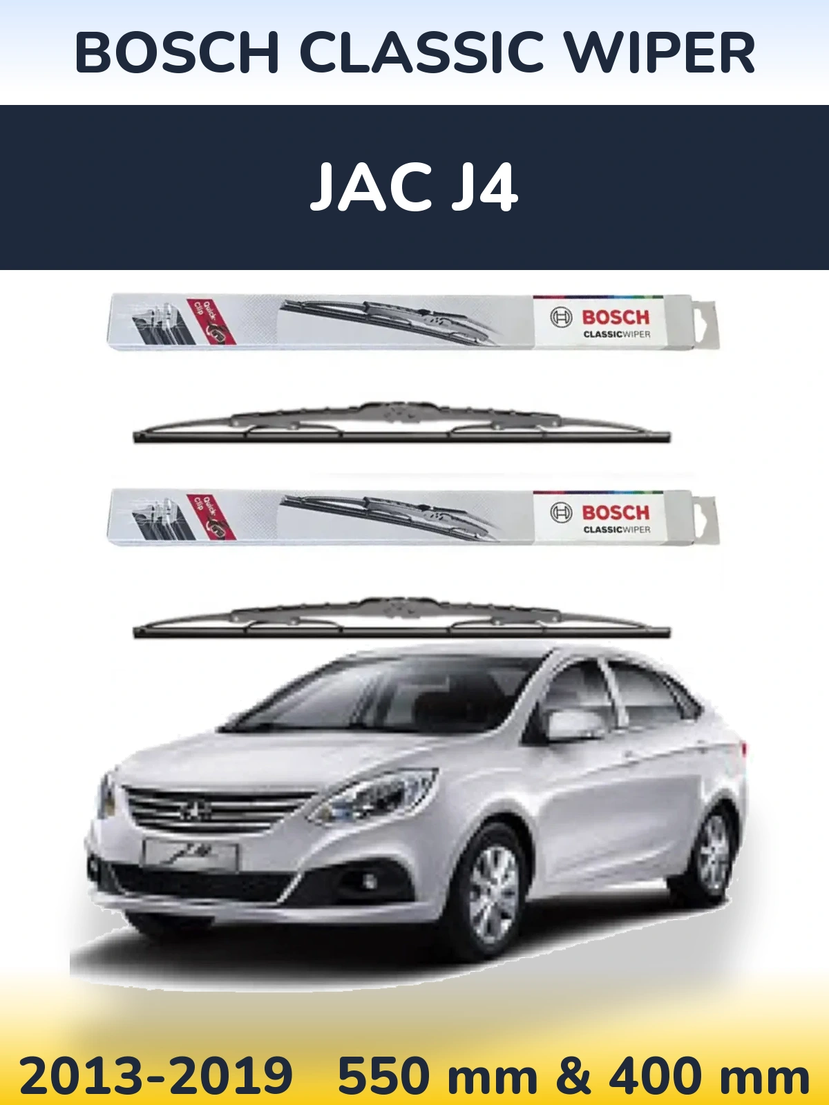 Komplet przednich wycieraczek BOSCH Classic Wiper 550 & 400 mm do JAC J4 2013-2019
