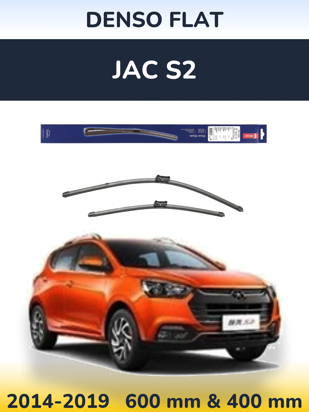 Komplet przednich wycieraczek Denso Flat 600 & 400 mm do JAC S2 2014-2019
