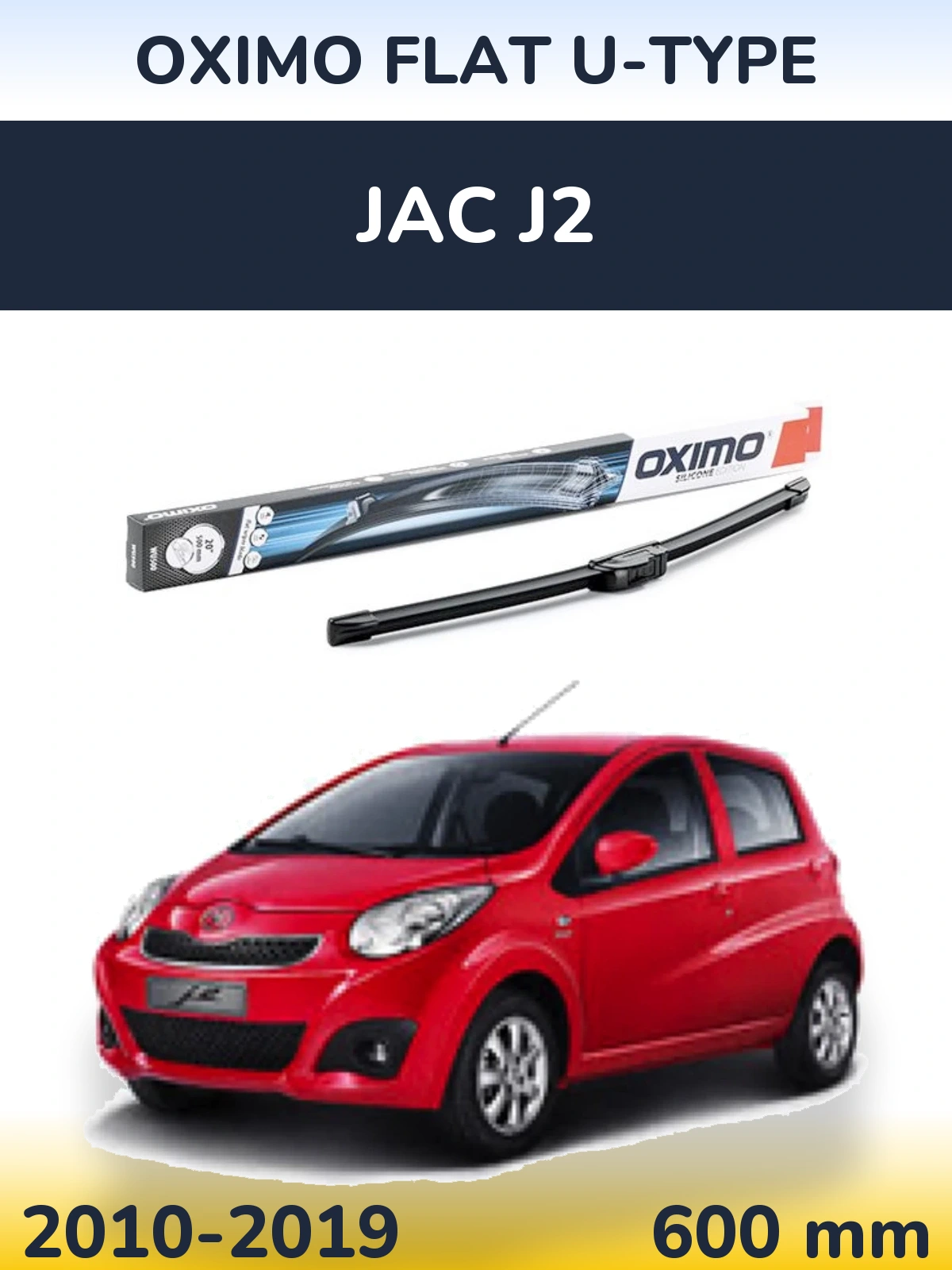 Front wiper blade Oximo Flat U-type 600 mm for JAC J2 2010-2019