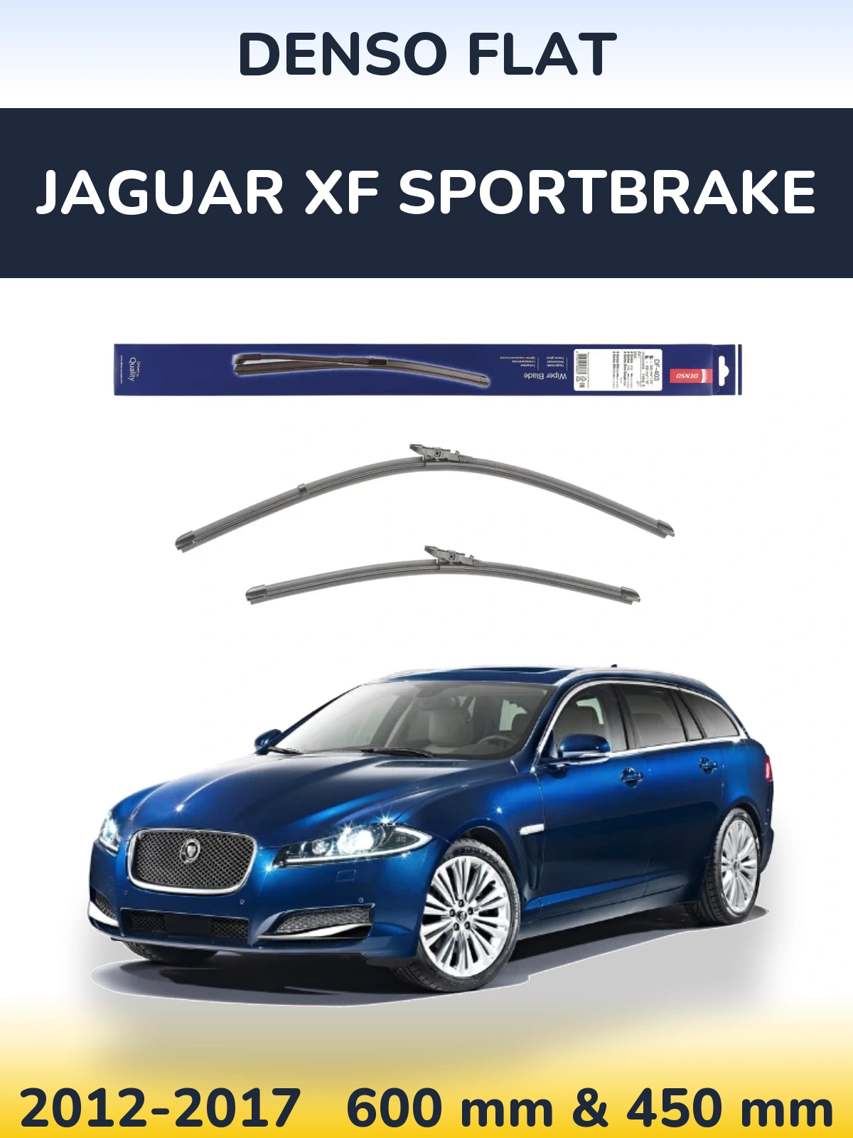 Komplet przednich wycieraczek Denso Flat 600 & 450 mm do Jaguar XF Sportbrake 2012-2017