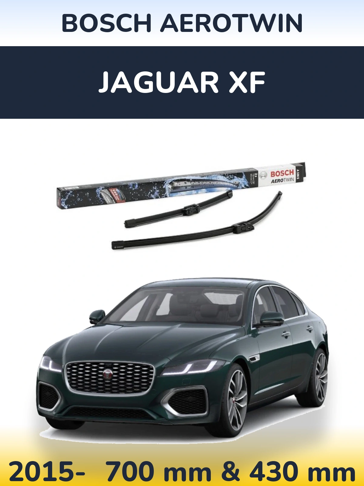 Komplet przednich wycieraczek BOSCH AeroTwin 700 & 430 mm do Jaguar XF 2015-2026