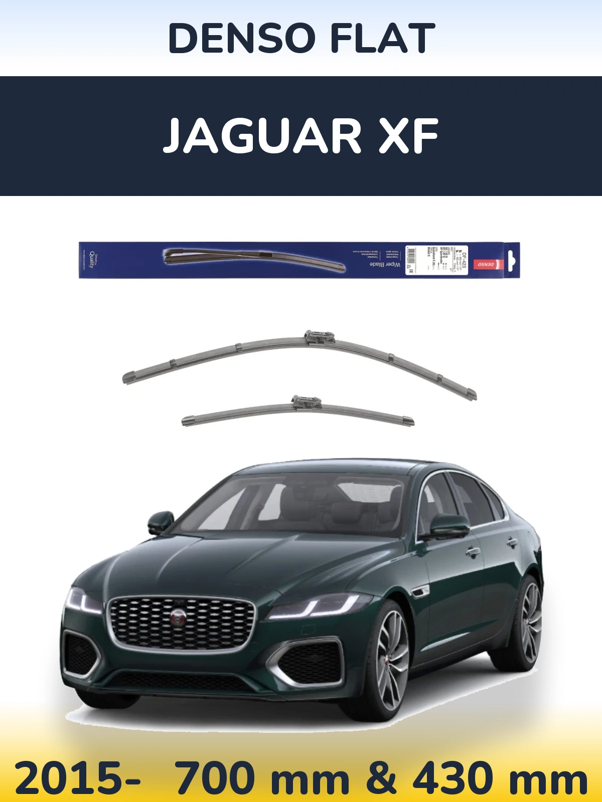 Komplet przednich wycieraczek Denso Flat 680 & 430 mm do Jaguar XF 2015-2026