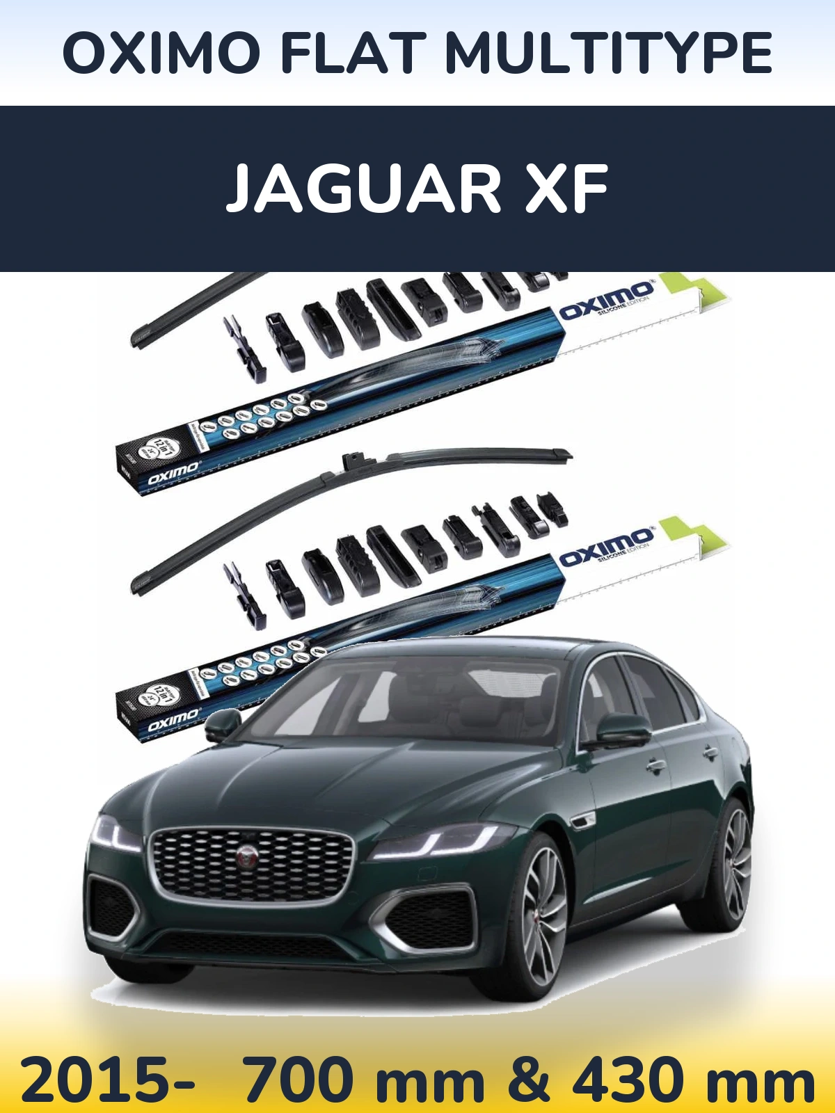 Komplet przednich wycieraczek Oximo Flat MultiType 700 & 430 mm do Jaguar XF 2015-2026
