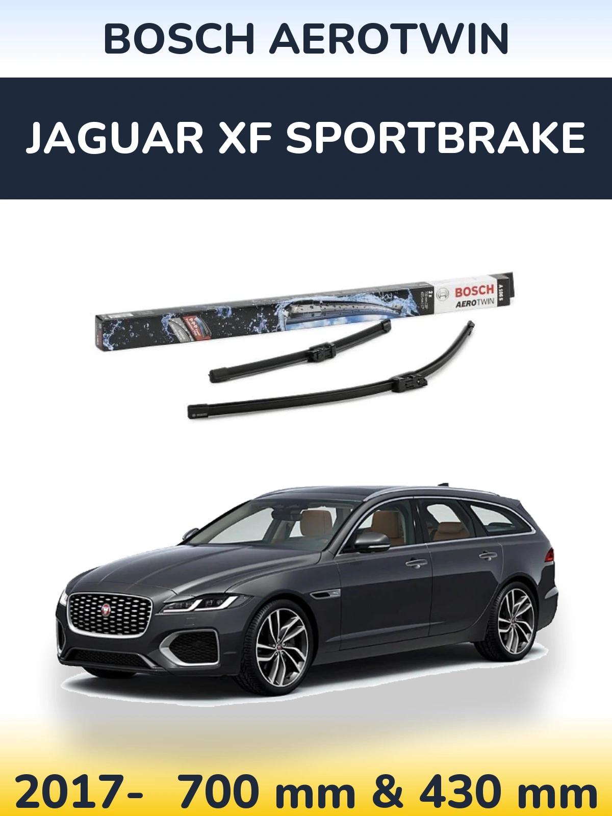 Komplet przednich wycieraczek BOSCH AeroTwin 700 & 430 mm do Jaguar XF Sportbrake 2017-2026