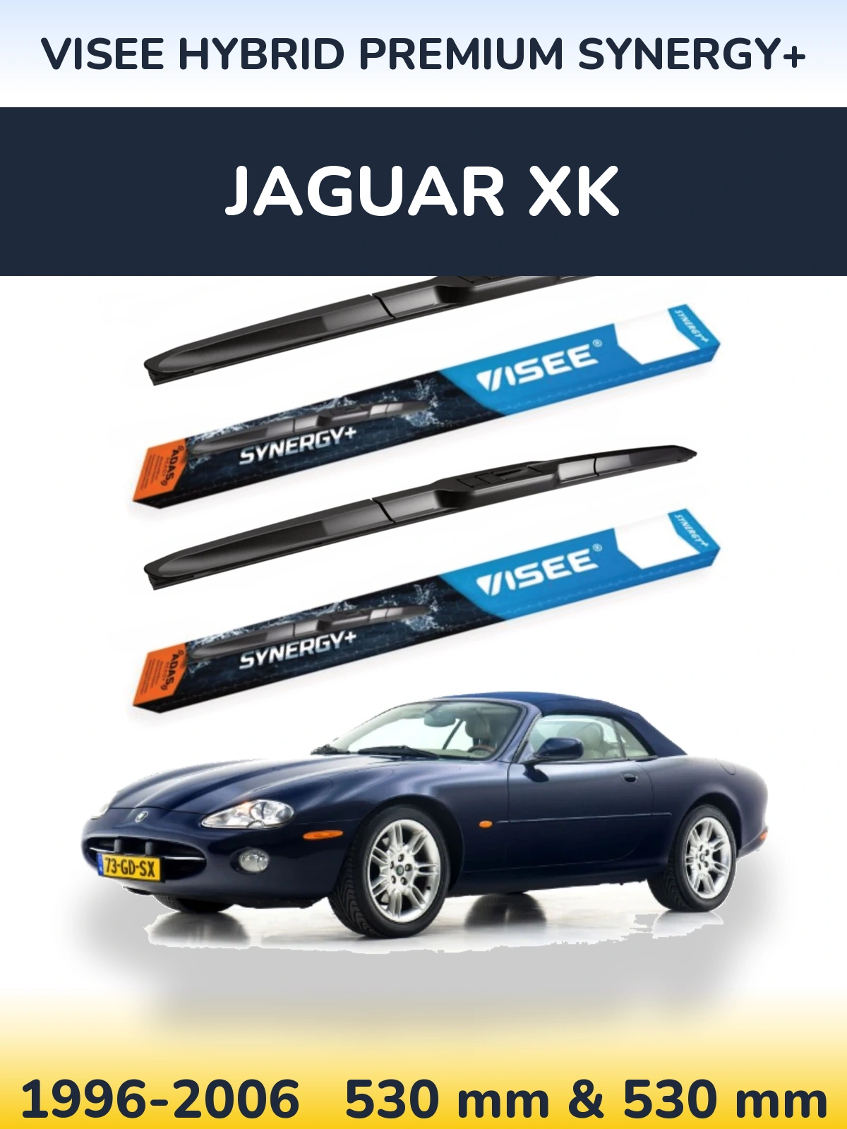 Komplet przednich wycieraczek VISEE HYBRID PREMIUM SYNERGY+ 530 & 530 mm do Jaguar XK 1996-2006