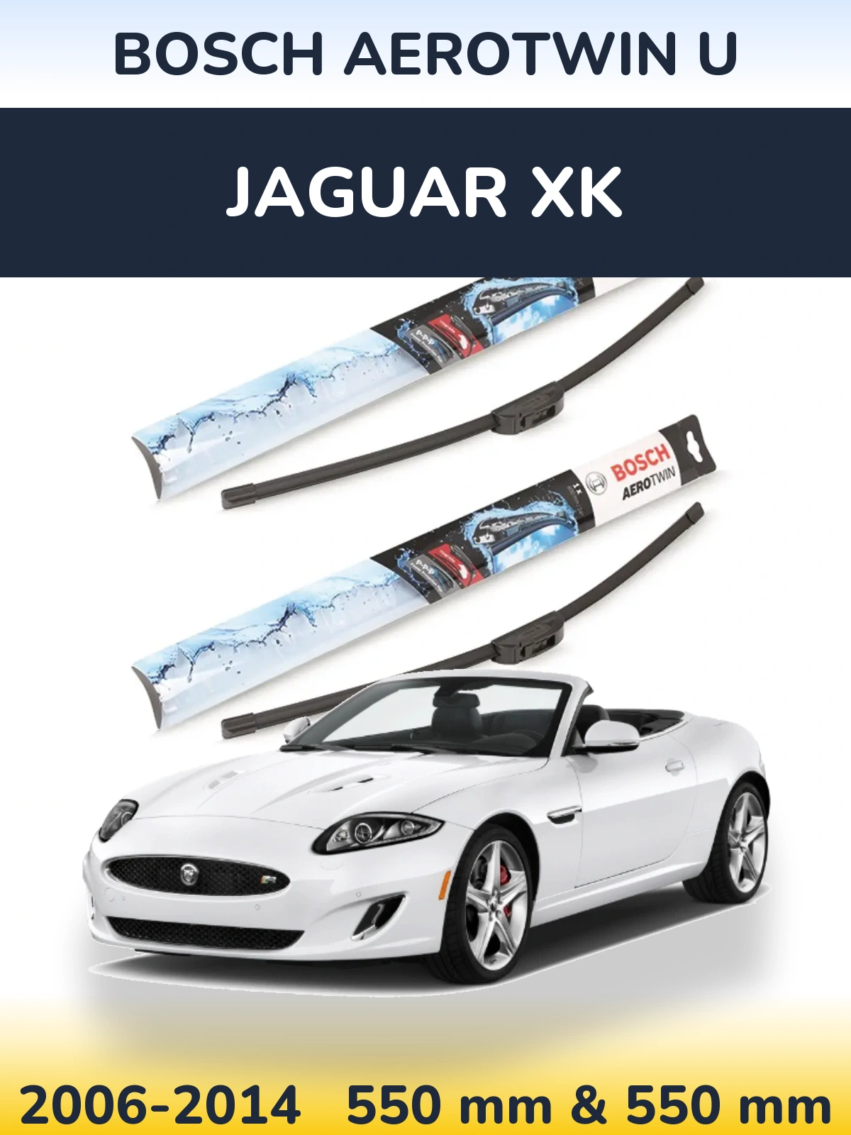 Комплект передних дворников BOSCH AeroTwin U 550 & 550 мм для Jaguar XK 2006-2014