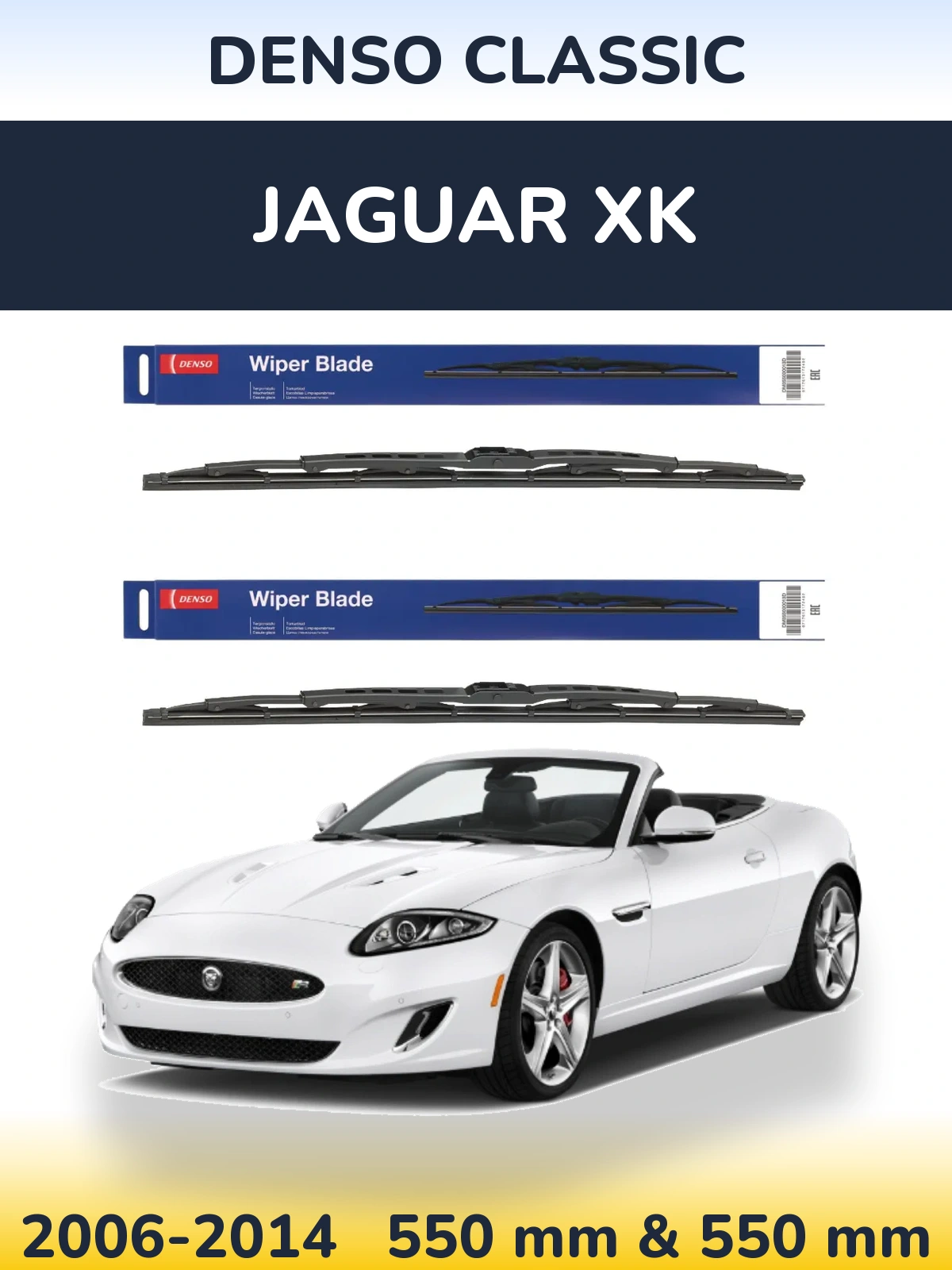 Komplet przednich wycieraczek Denso Classic 550 & 550 mm do Jaguar XK 2006-2014