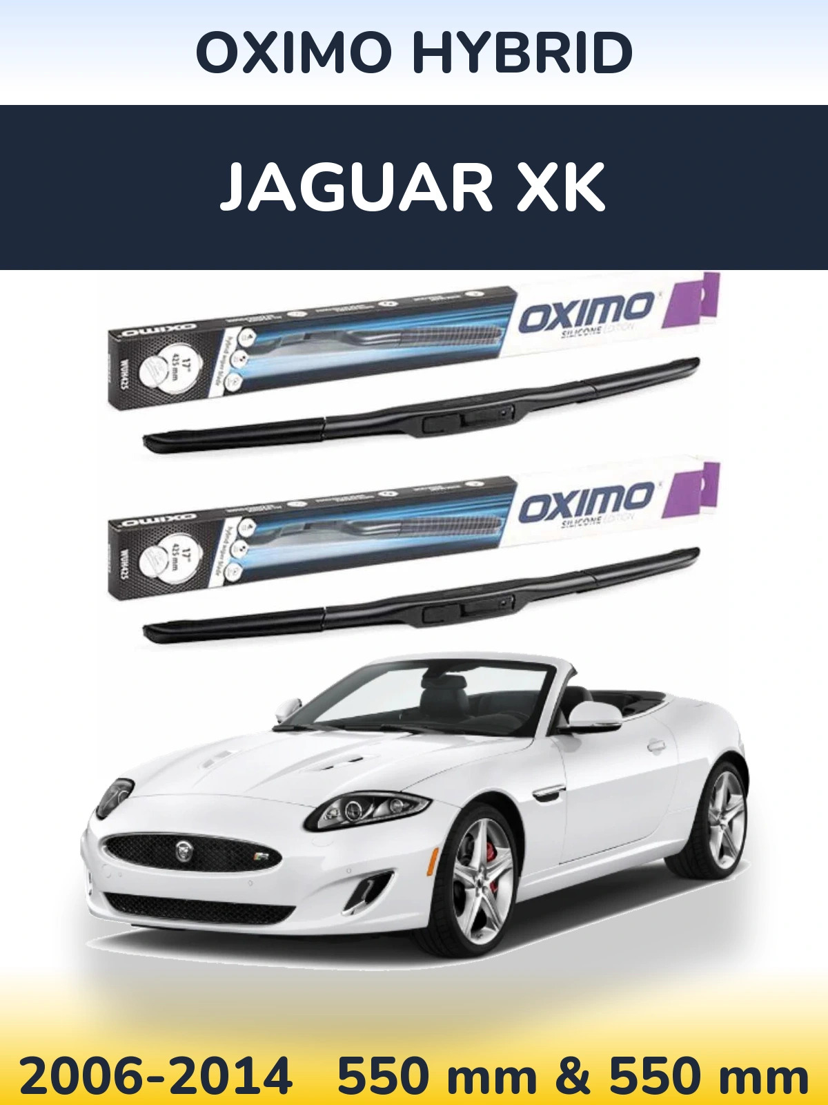 Komplet przednich wycieraczek Oximo Hybrid 550 & 550 mm do Jaguar XK 2006-2014