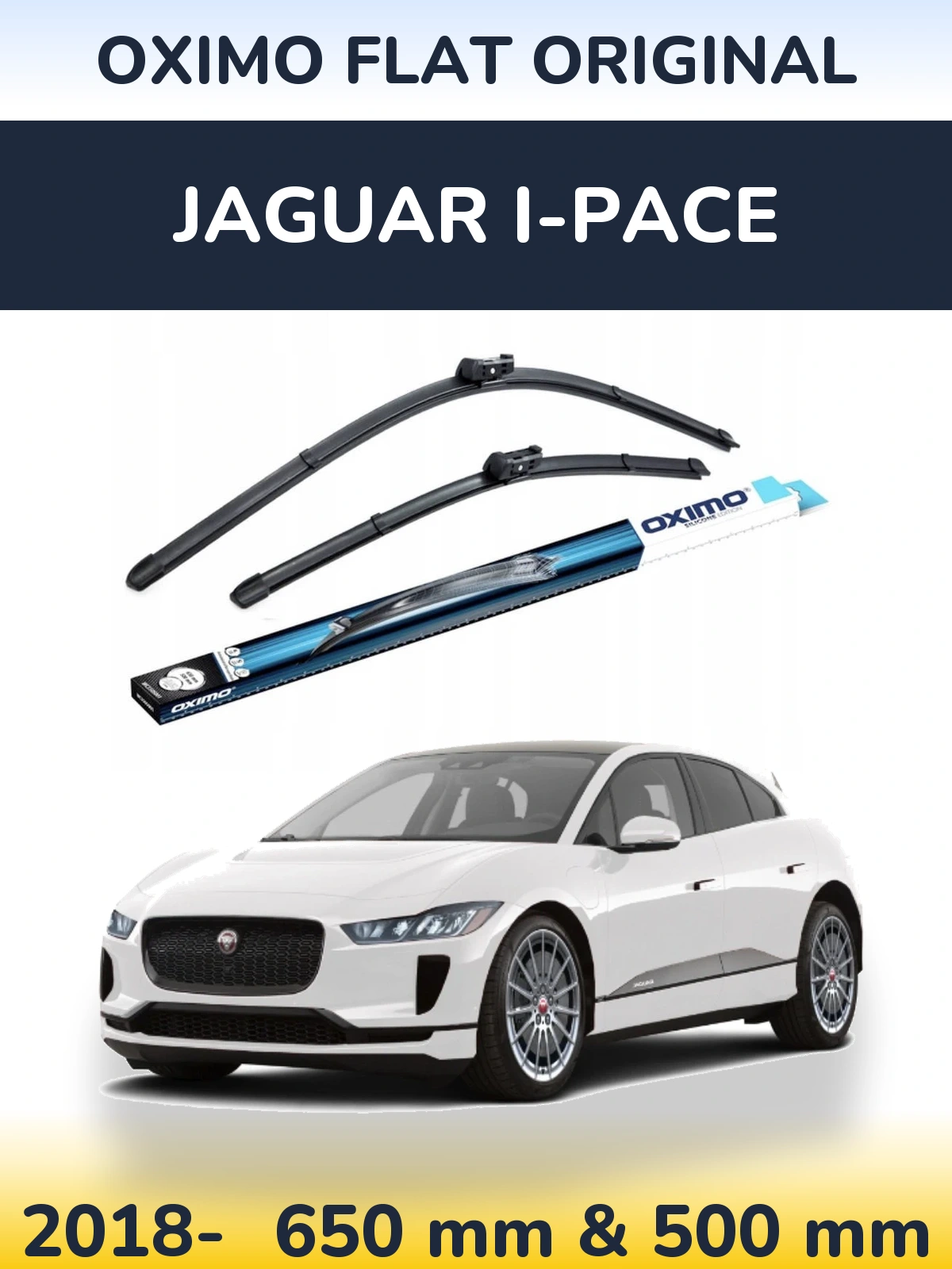 Komplet przednich wycieraczek Oximo Flat Original 650 & 500 mm do Jaguar I-Pace 2018-2026