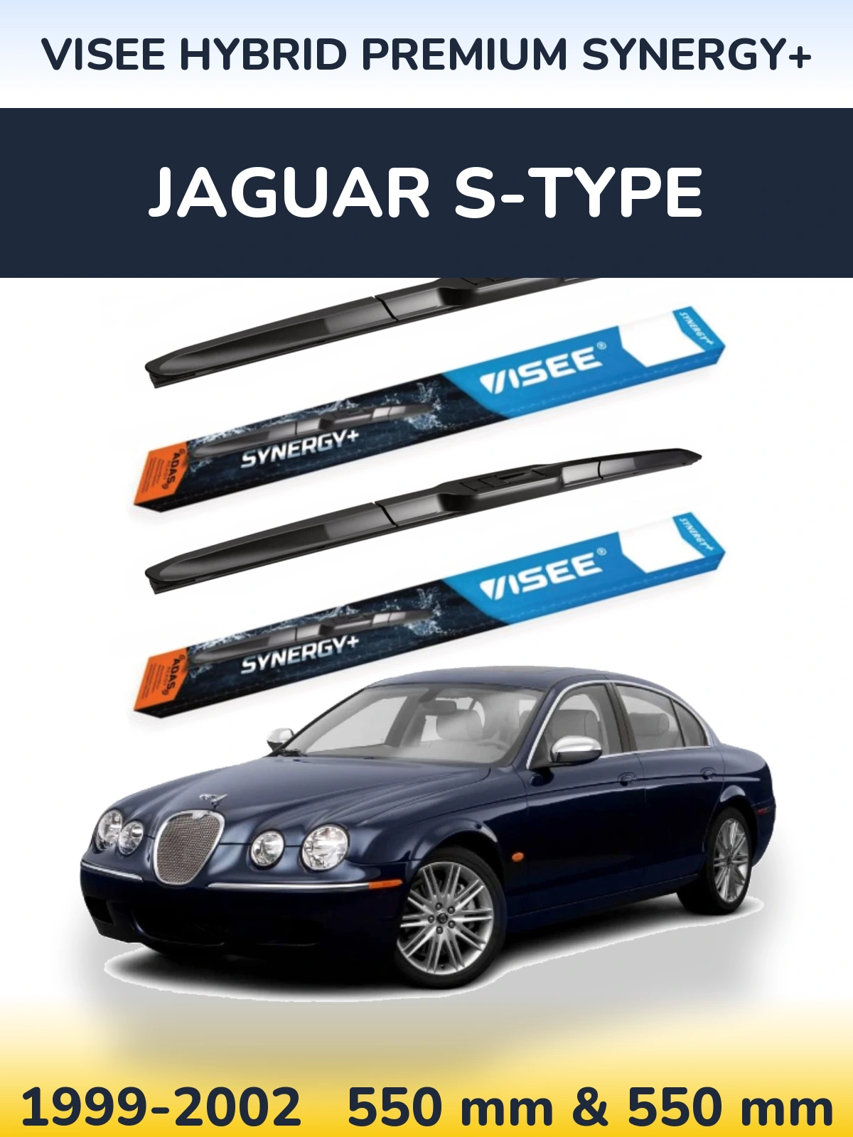 Комплект передних дворников VISEE HYBRID PREMIUM SYNERGY+ 550 & 550 мм для Jaguar S-Типe 1999-2002