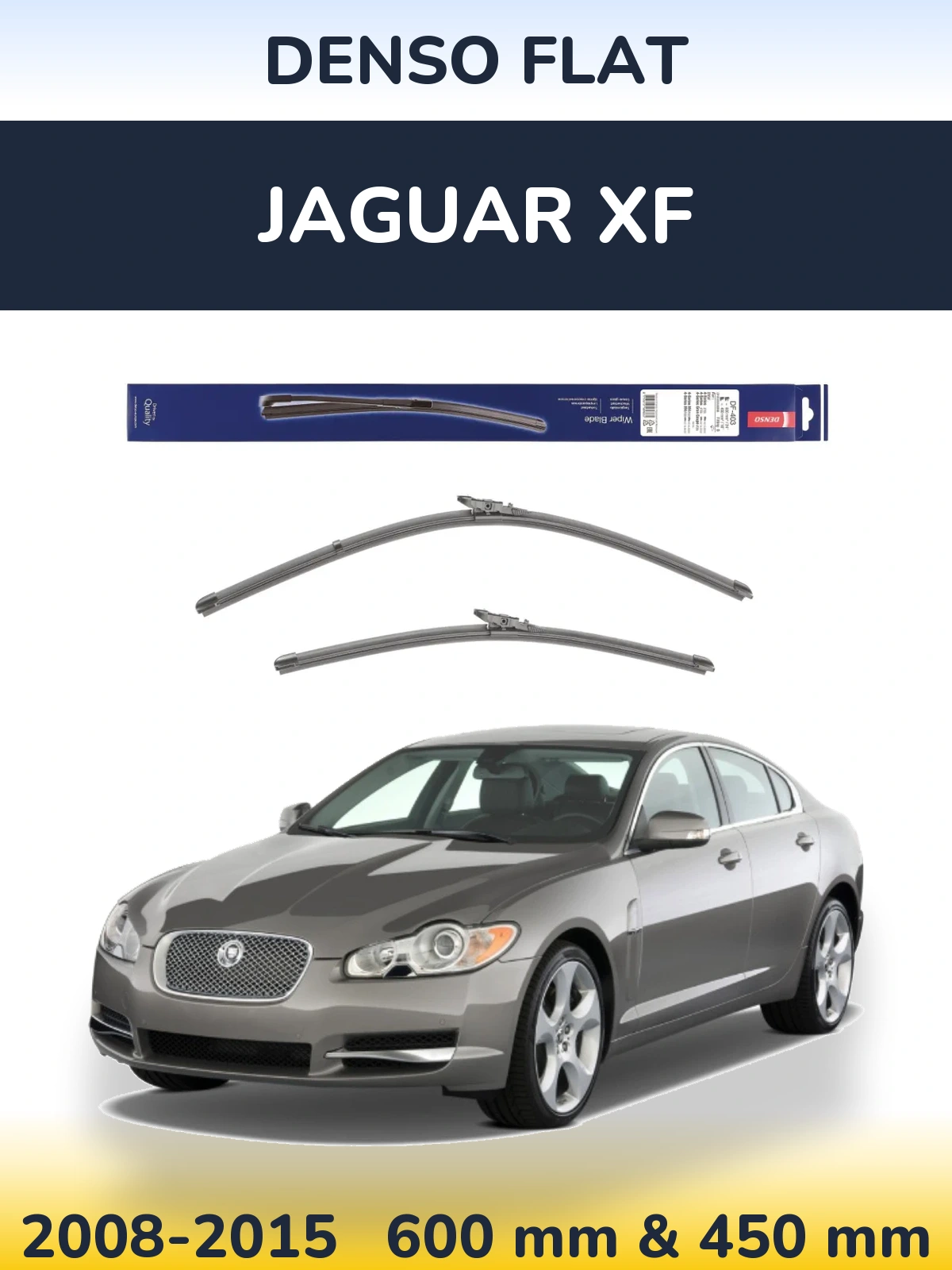 Komplet przednich wycieraczek Denso Flat 600 & 450 mm do Jaguar XF 2008-2015