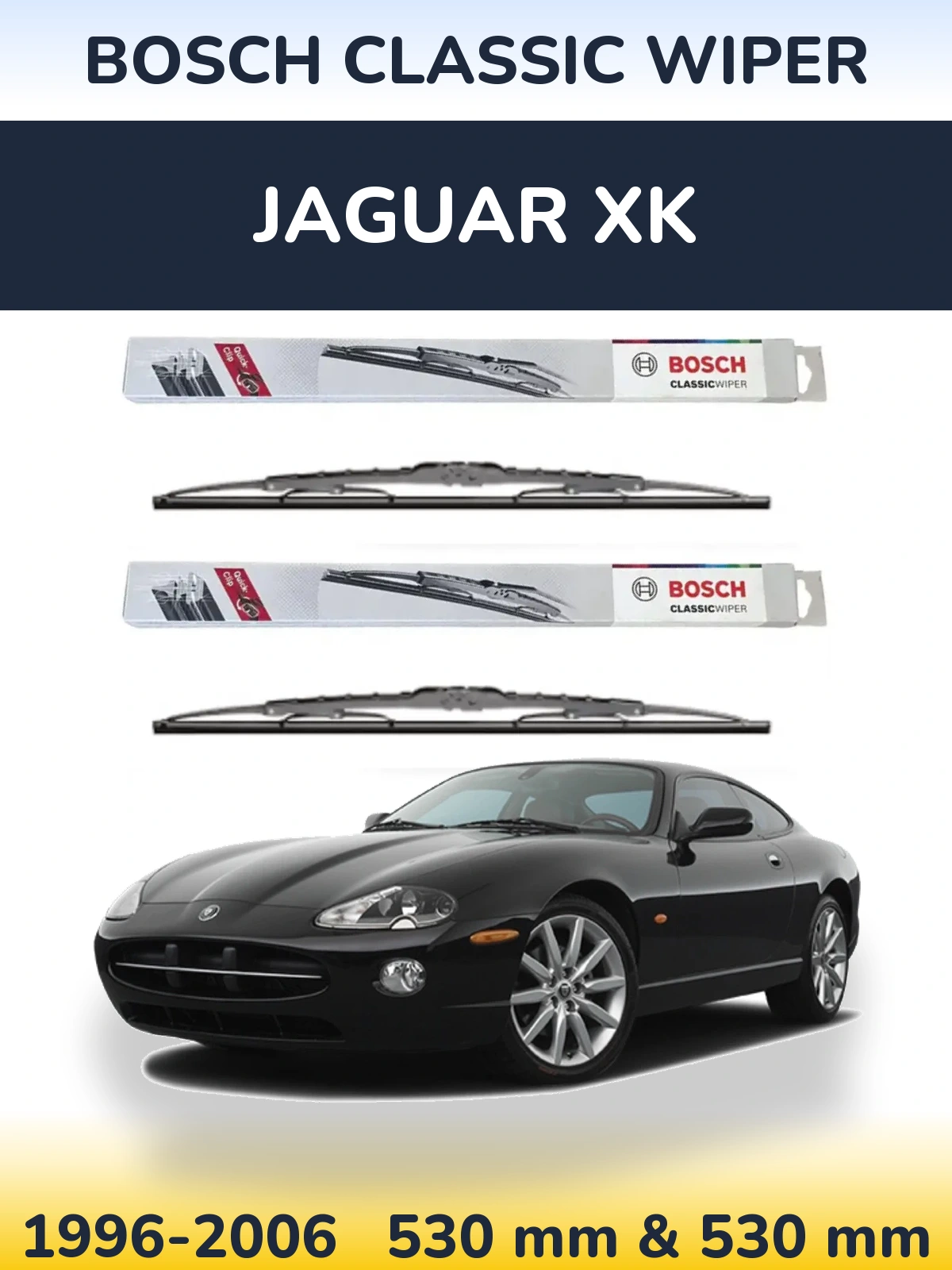Komplet przednich wycieraczek BOSCH Classic Wiper 530 & 530 mm do Jaguar XK 1996-2006