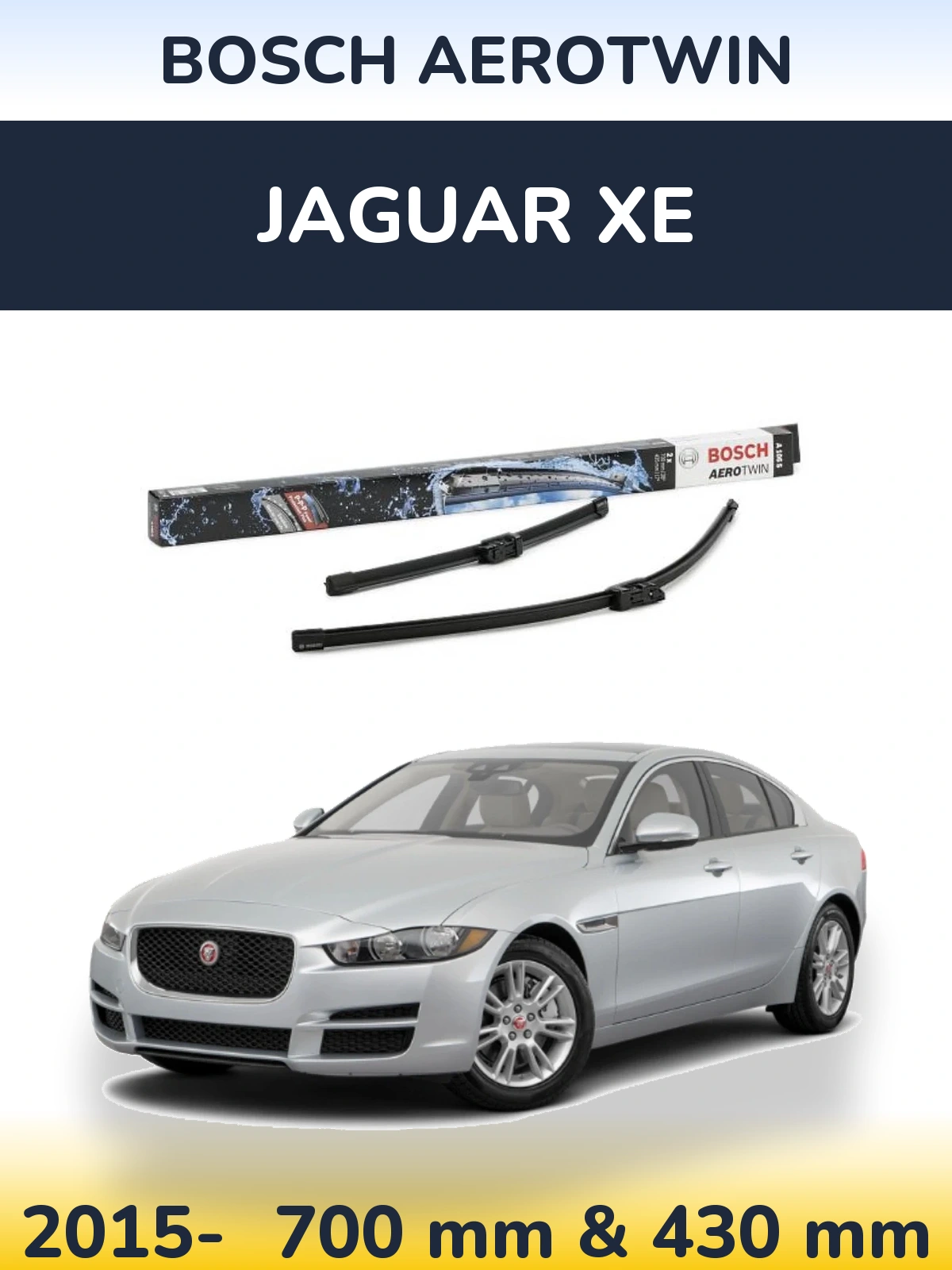 Комплект передних дворников BOSCH AeroTwin 700 & 430 мм для Jaguar XE 2015-2026