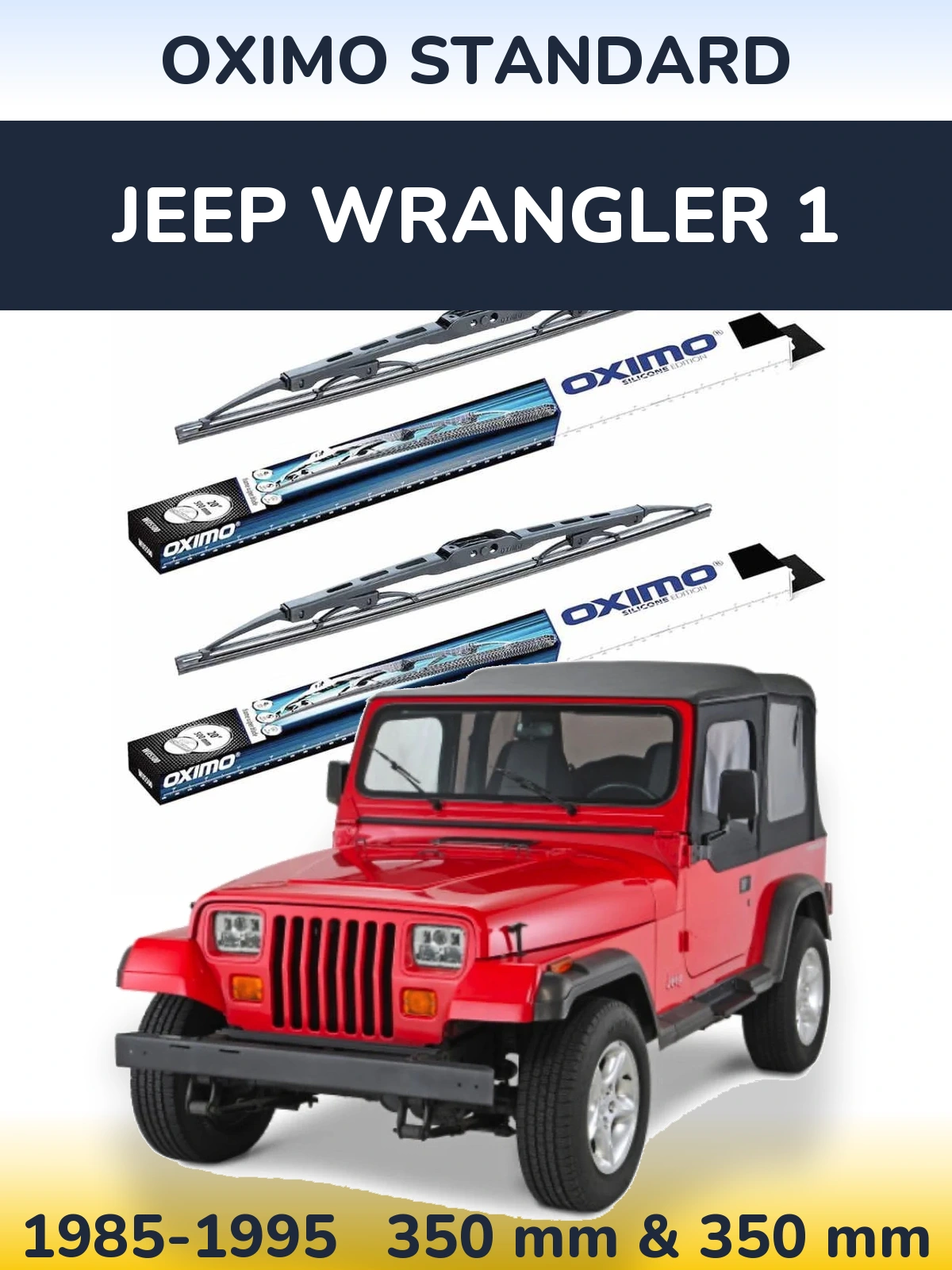 Комплект передних дворников Oximo Standard 350 & 350 мм для Jeep Wrangler 1 1985-1995
