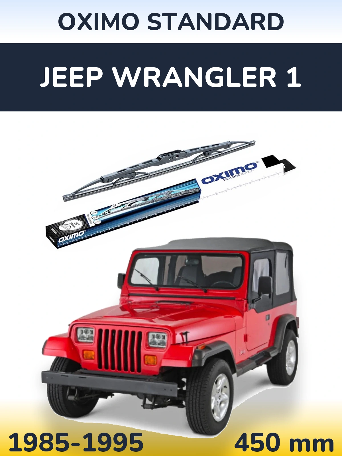 Tylna wycieraczka Oximo Standard 450 mm do Jeep Wrangler 1 1985-1995