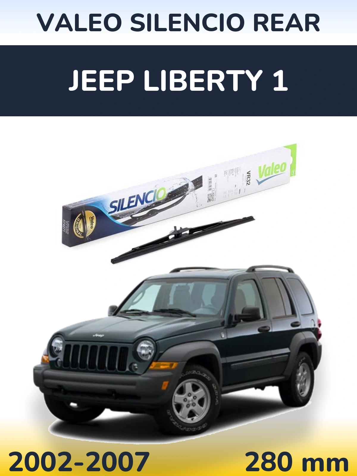 Задний дворник Valeo Silencio Rear 280 мм для Jeep Liberty 1 2002-2007